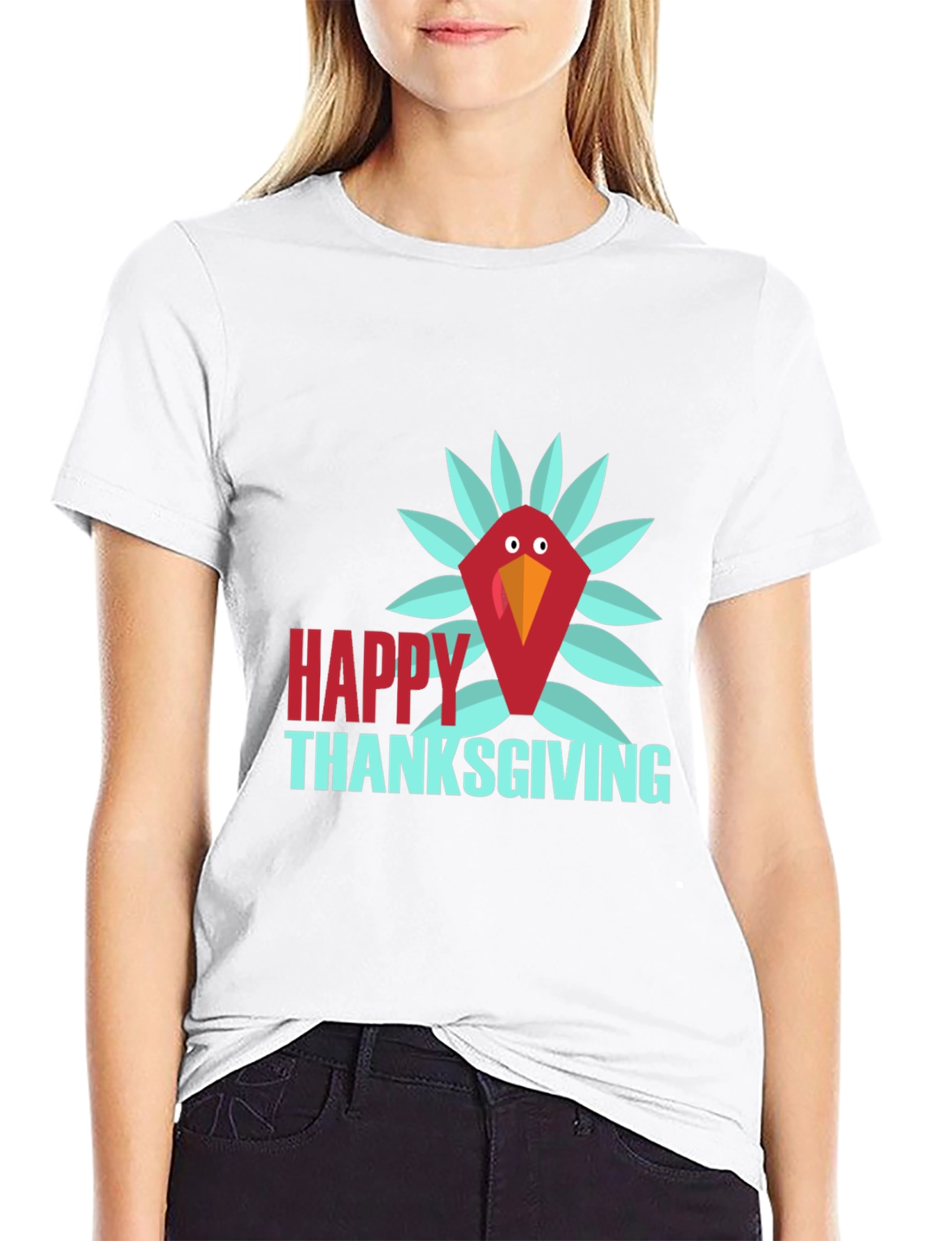 Happy Thanksgiving Turkey T-Shirt - Black