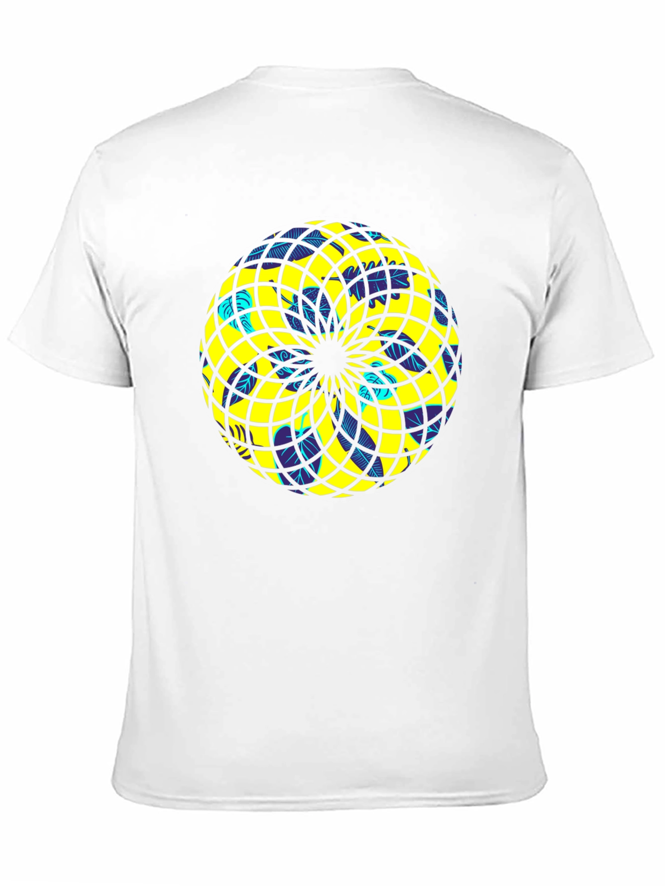 Geometric Print Black Crew Neck T-Shirt