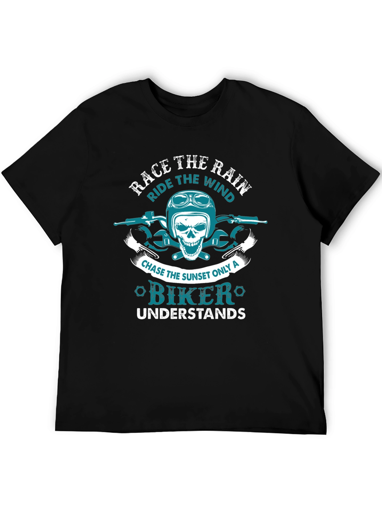 Biker T-Shirt: Race the Rain Ride the Wind