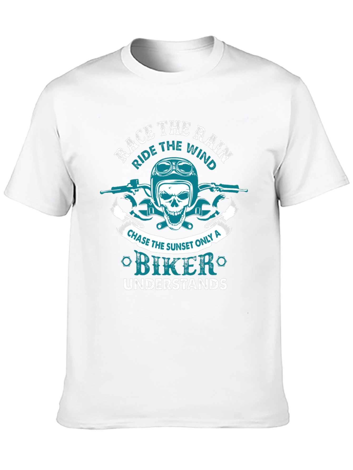 Biker T-Shirt: Race the Rain Ride the Wind