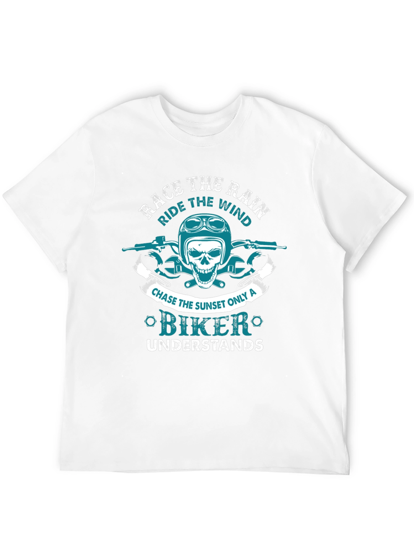 Biker T-Shirt: Race the Rain Ride the Wind