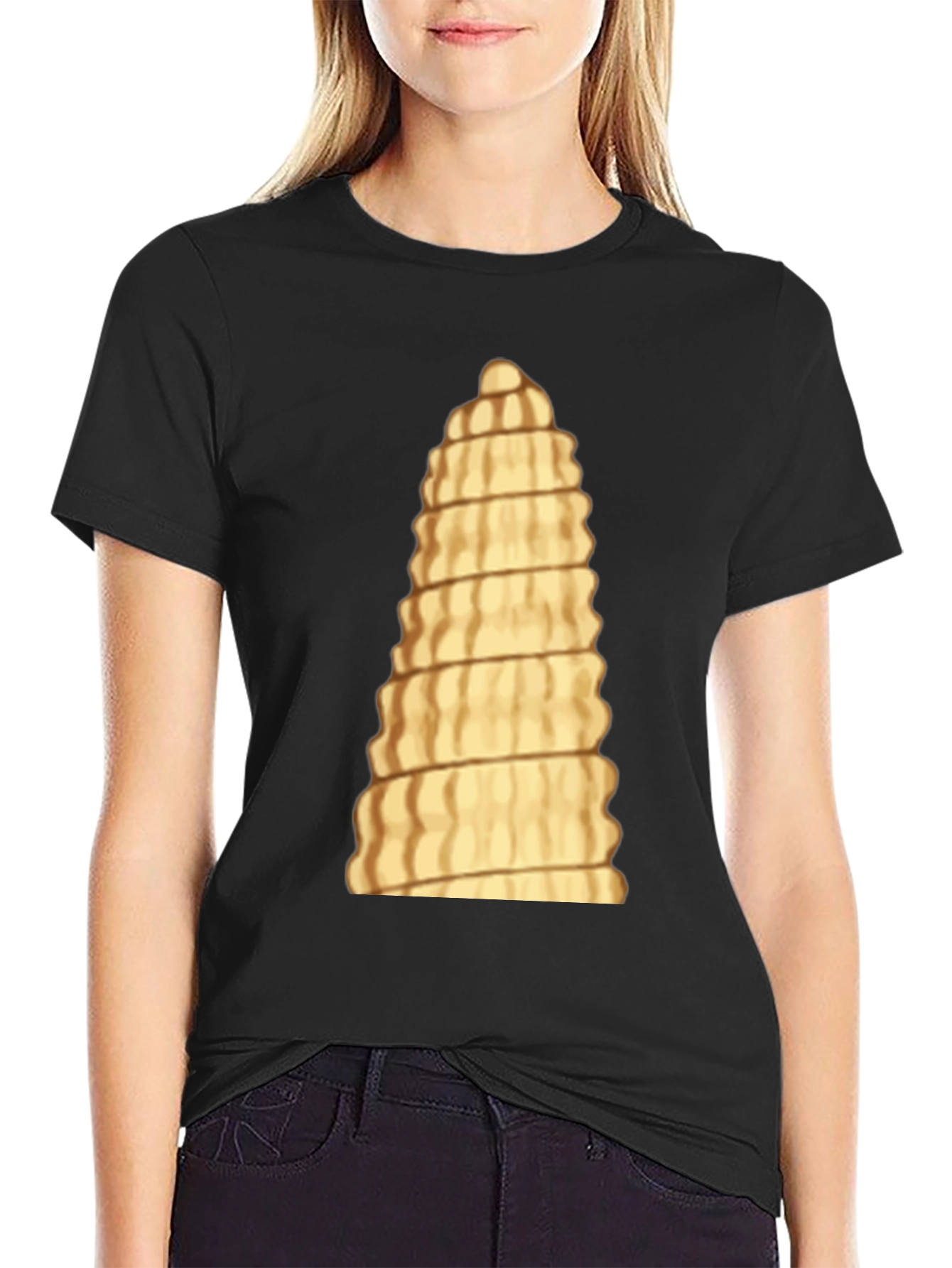 Unique Pasta Tower Black T-Shirt