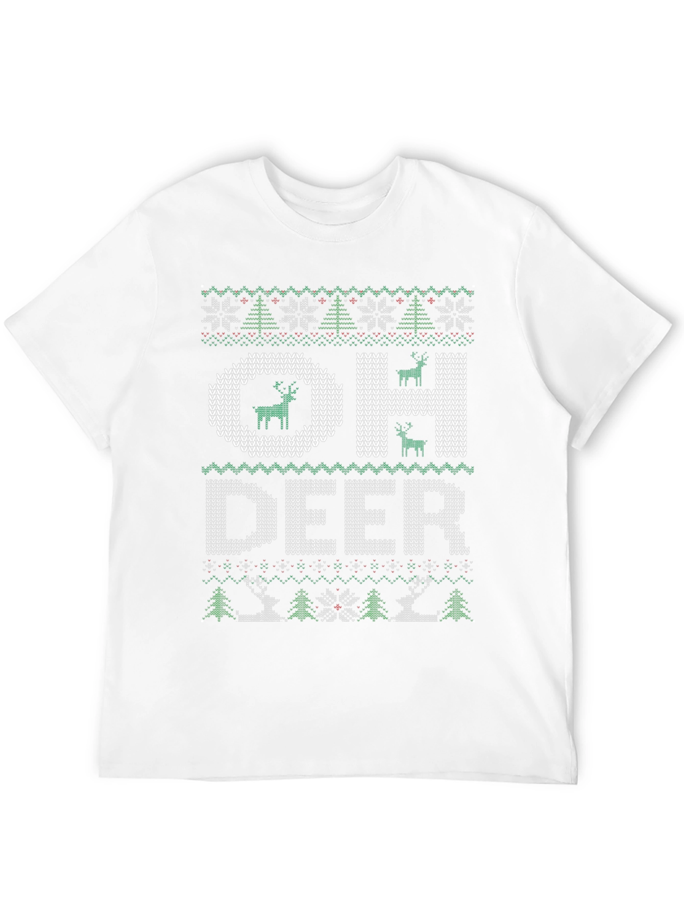 Oh Deer Ugly Christmas Sweater Style T-Shirt