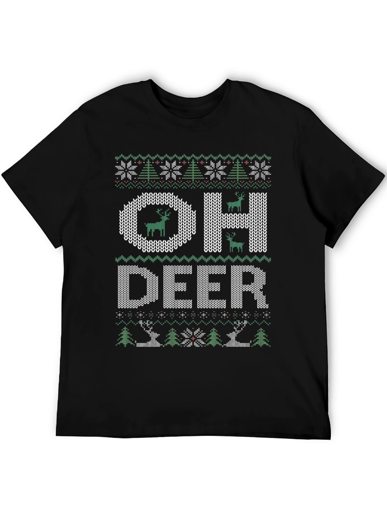 Oh Deer Ugly Christmas Sweater Style T-Shirt