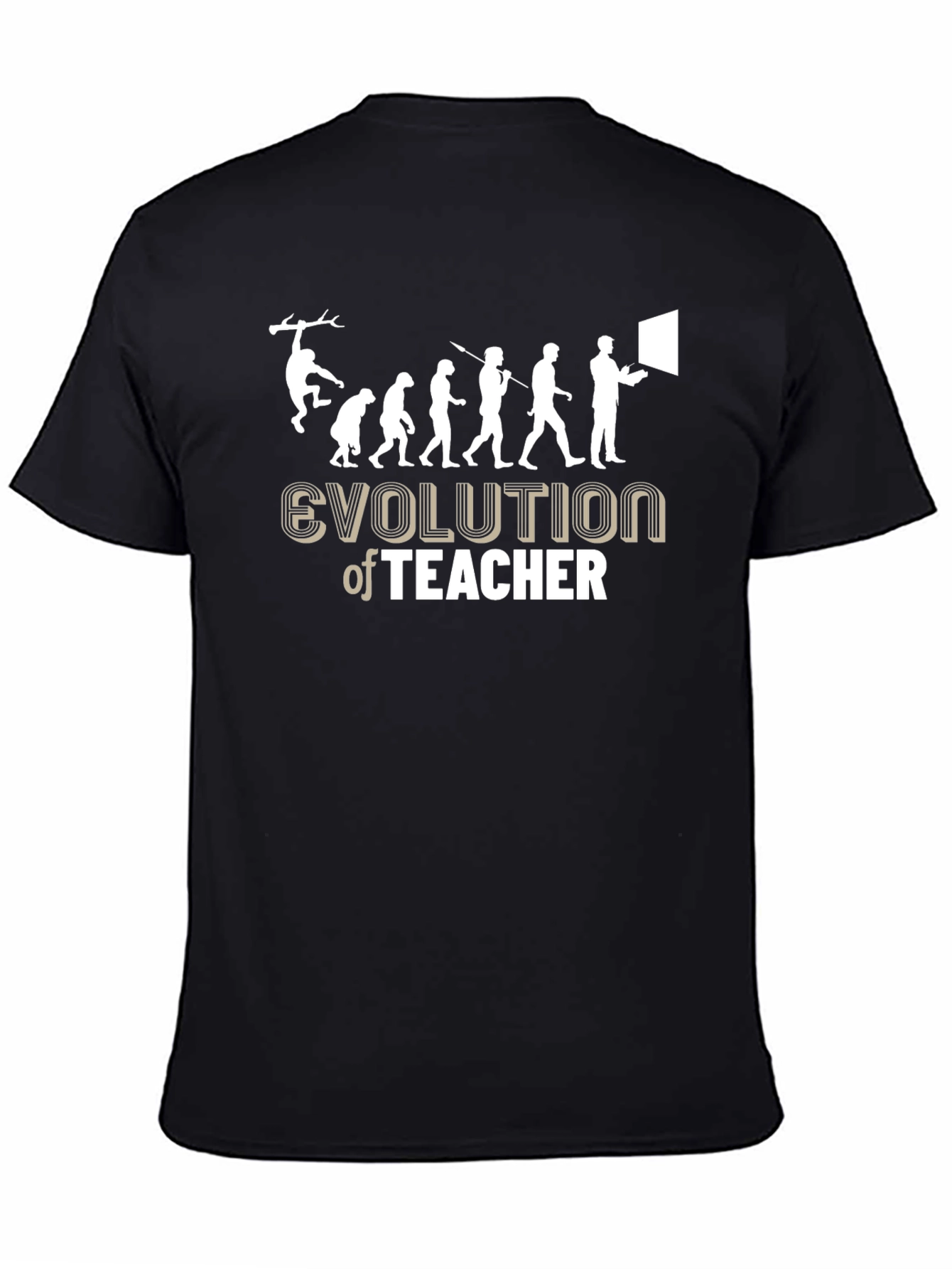 Evolution of Teacher Black Graphic Tee