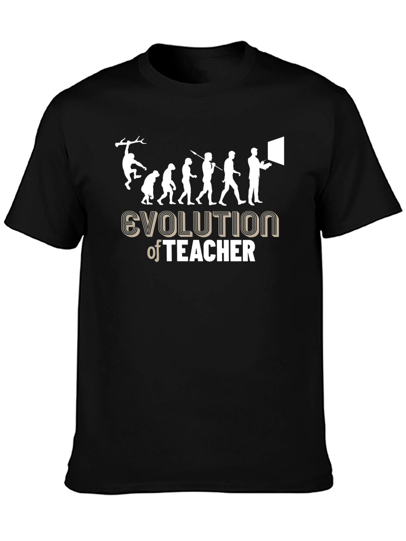 Evolution of Teacher Black Graphic Tee