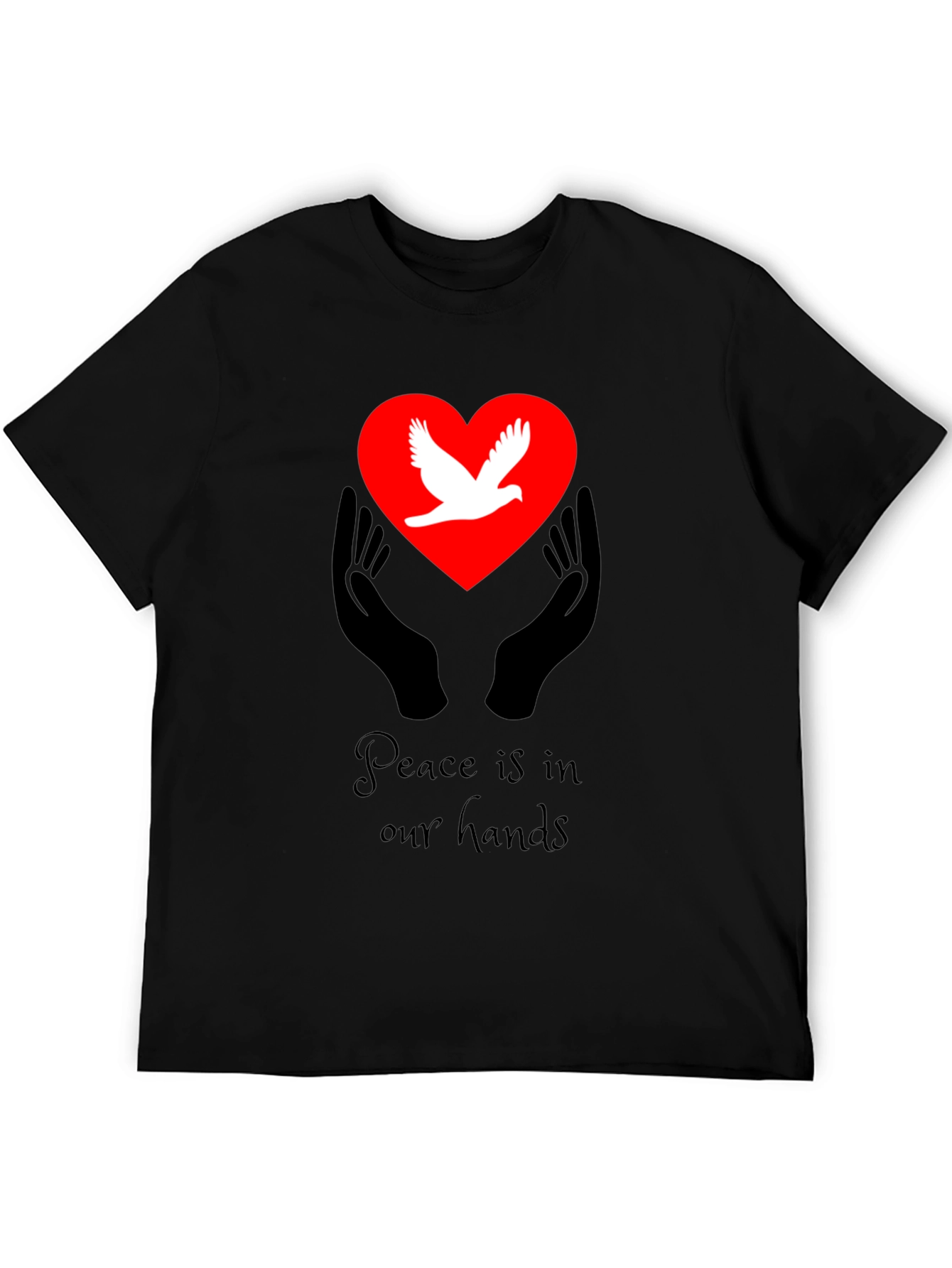 Peace Dove Heart Hands Graphic T-Shirt