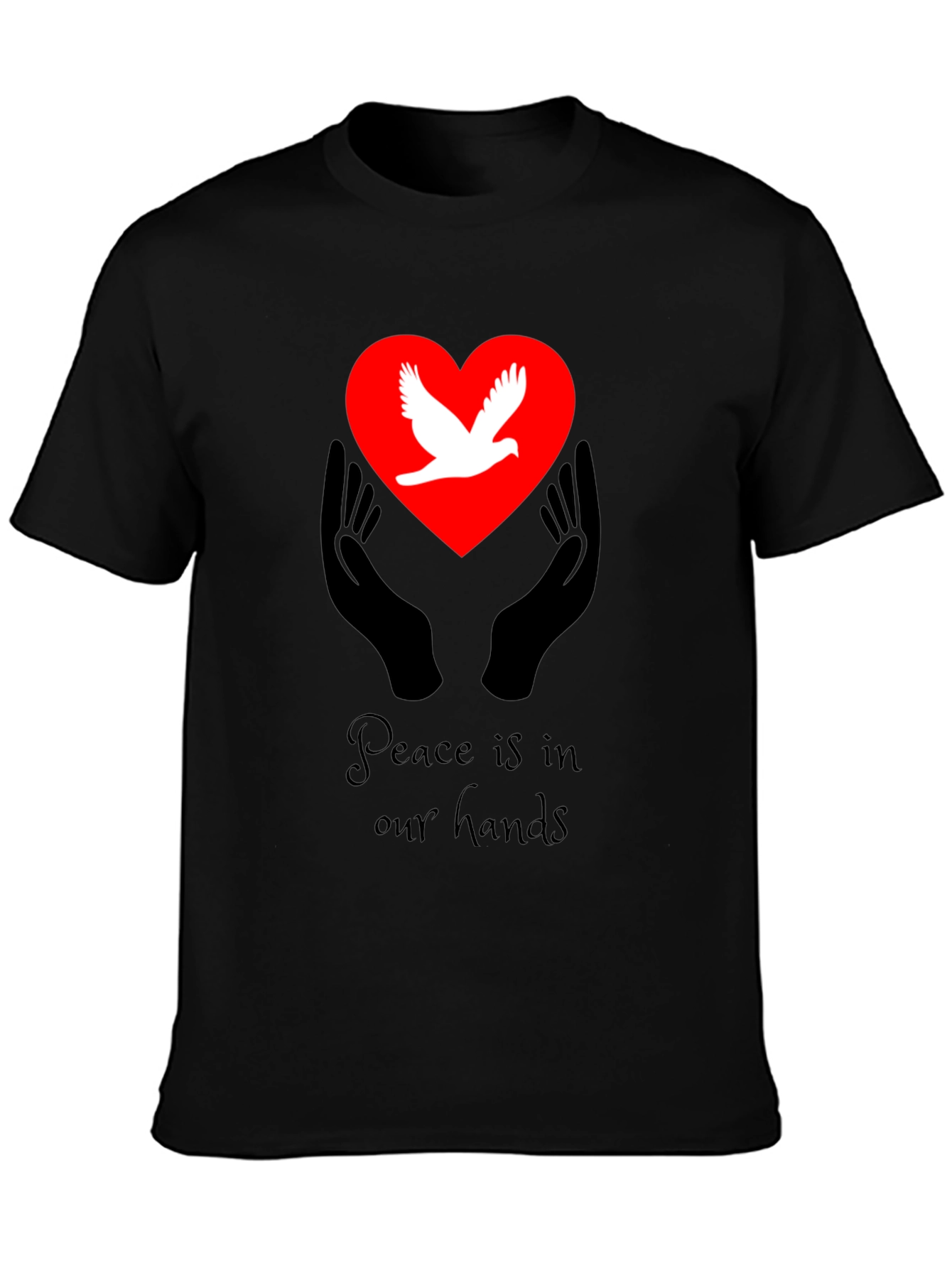 Peace Dove Heart Hands Graphic T-Shirt