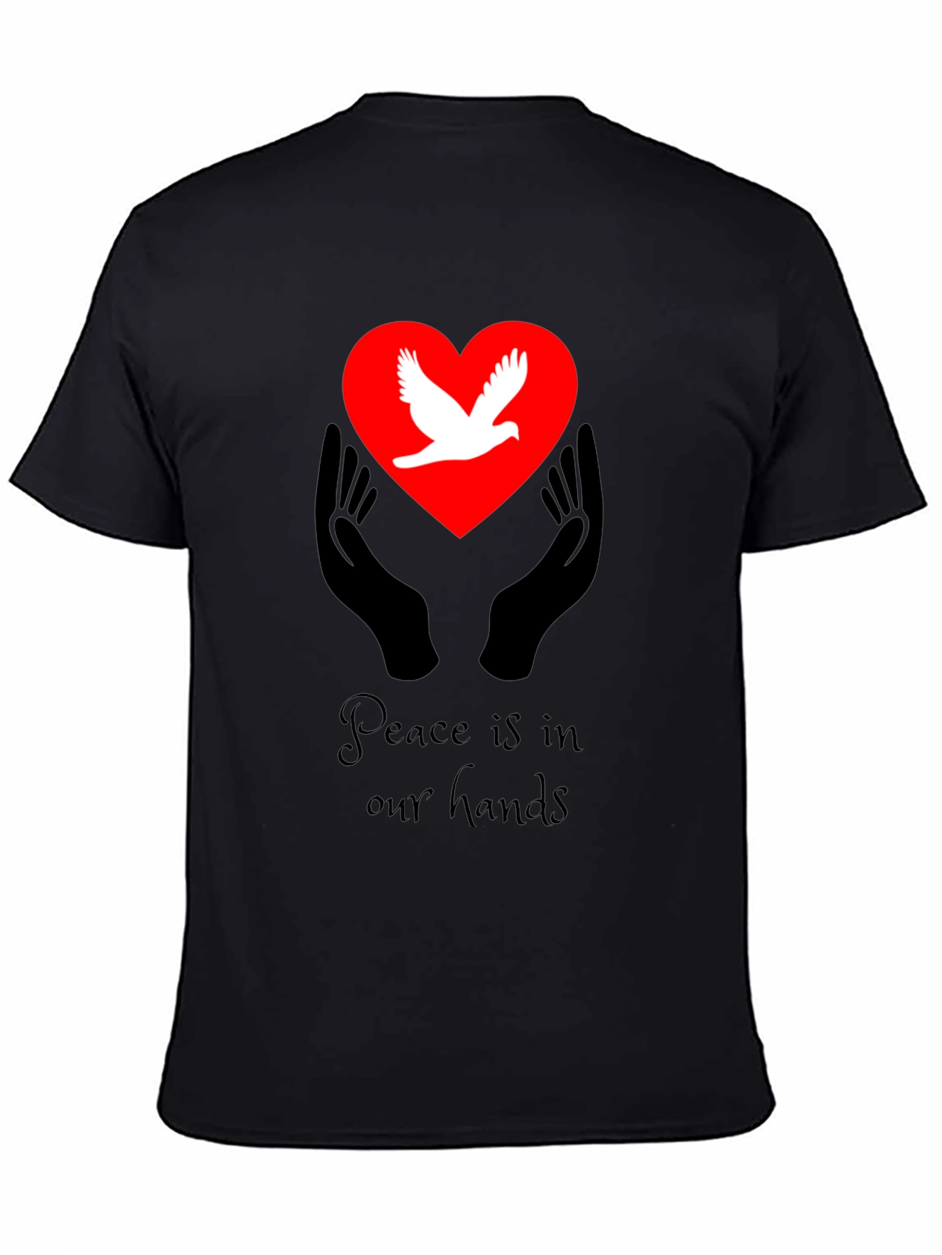 Peace Dove Heart Hands Graphic T-Shirt