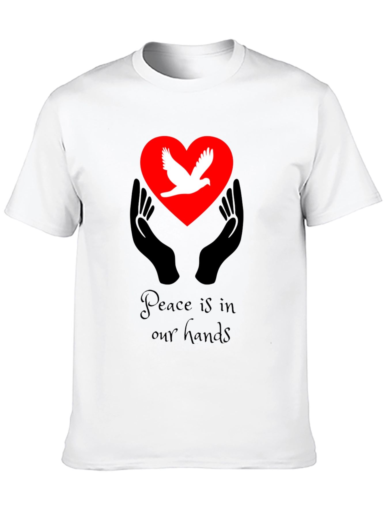 Peace Dove Heart Hands Graphic T-Shirt