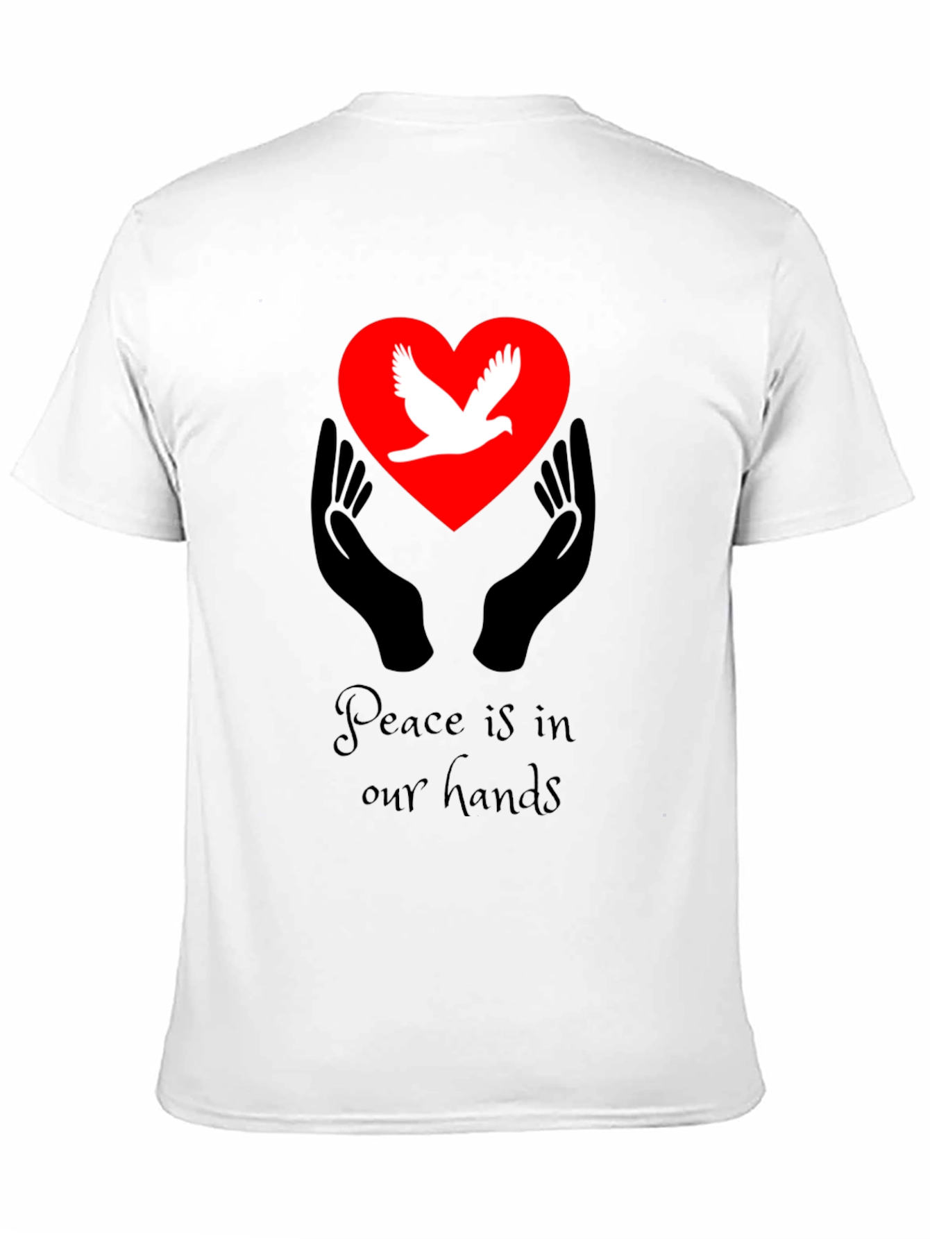 Peace Dove Heart Hands Graphic T-Shirt