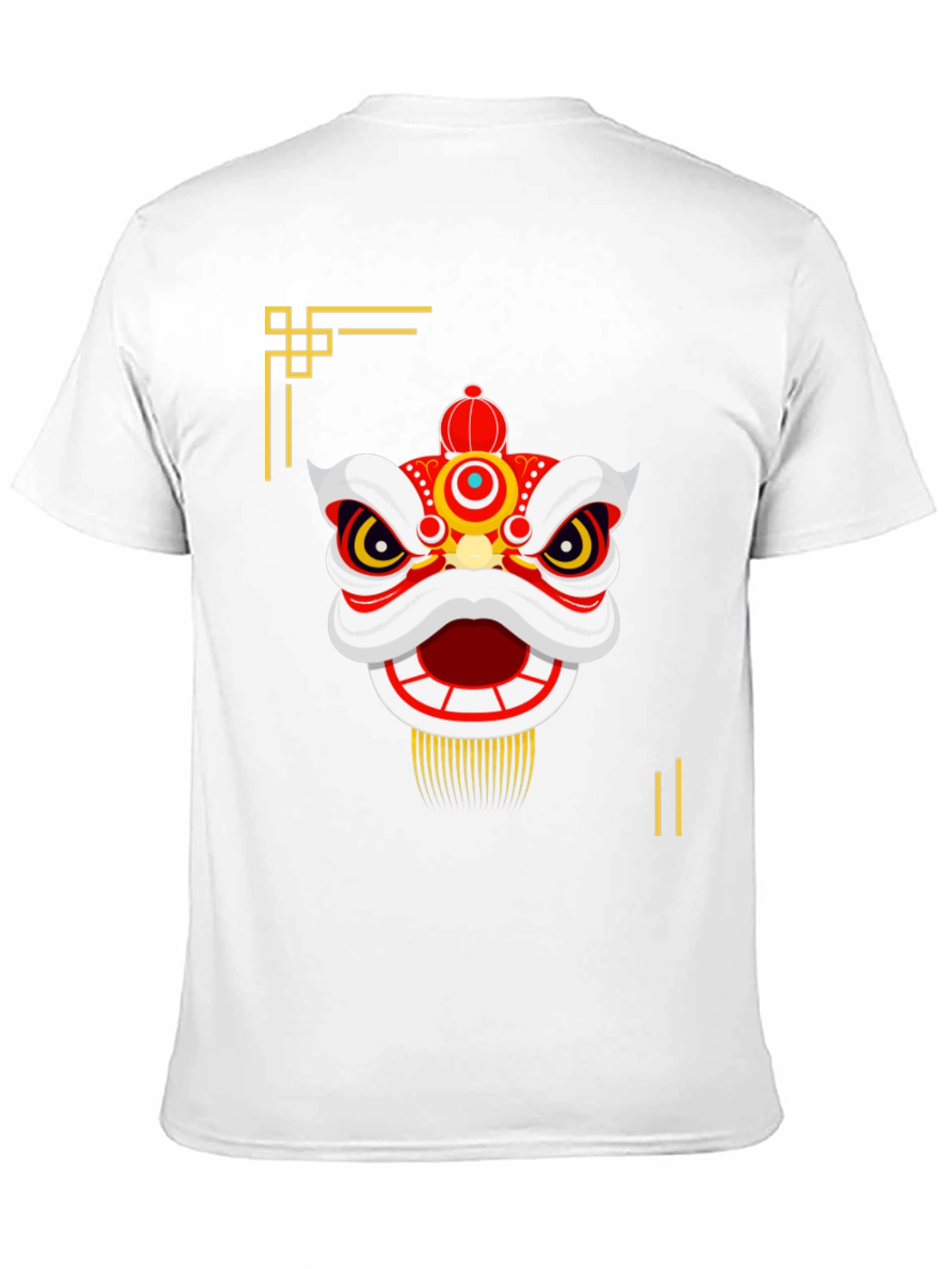 Chinese Lion Dance Graphic Tee - Black
