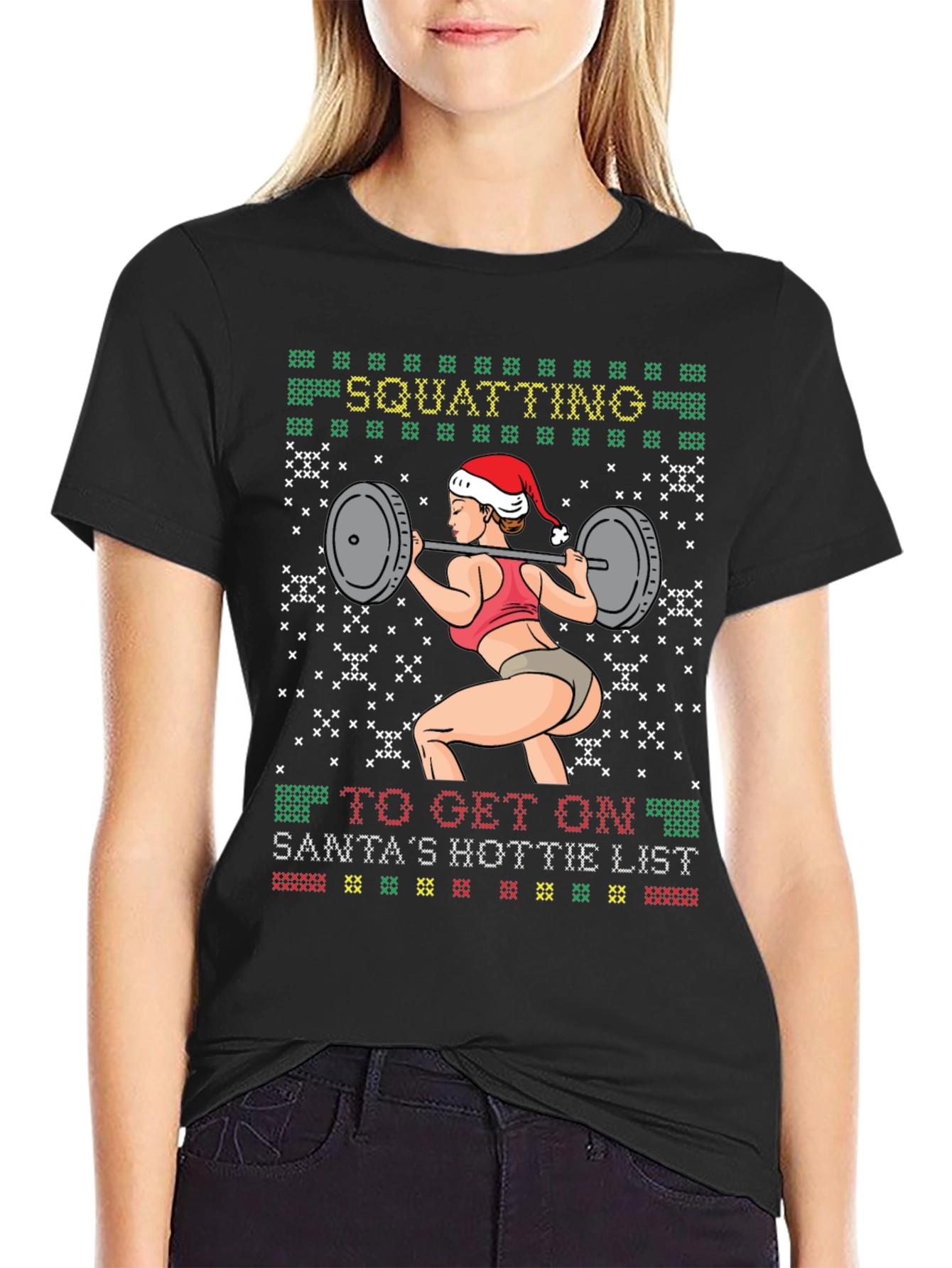 Squatting Santas Hottie List T-Shirt