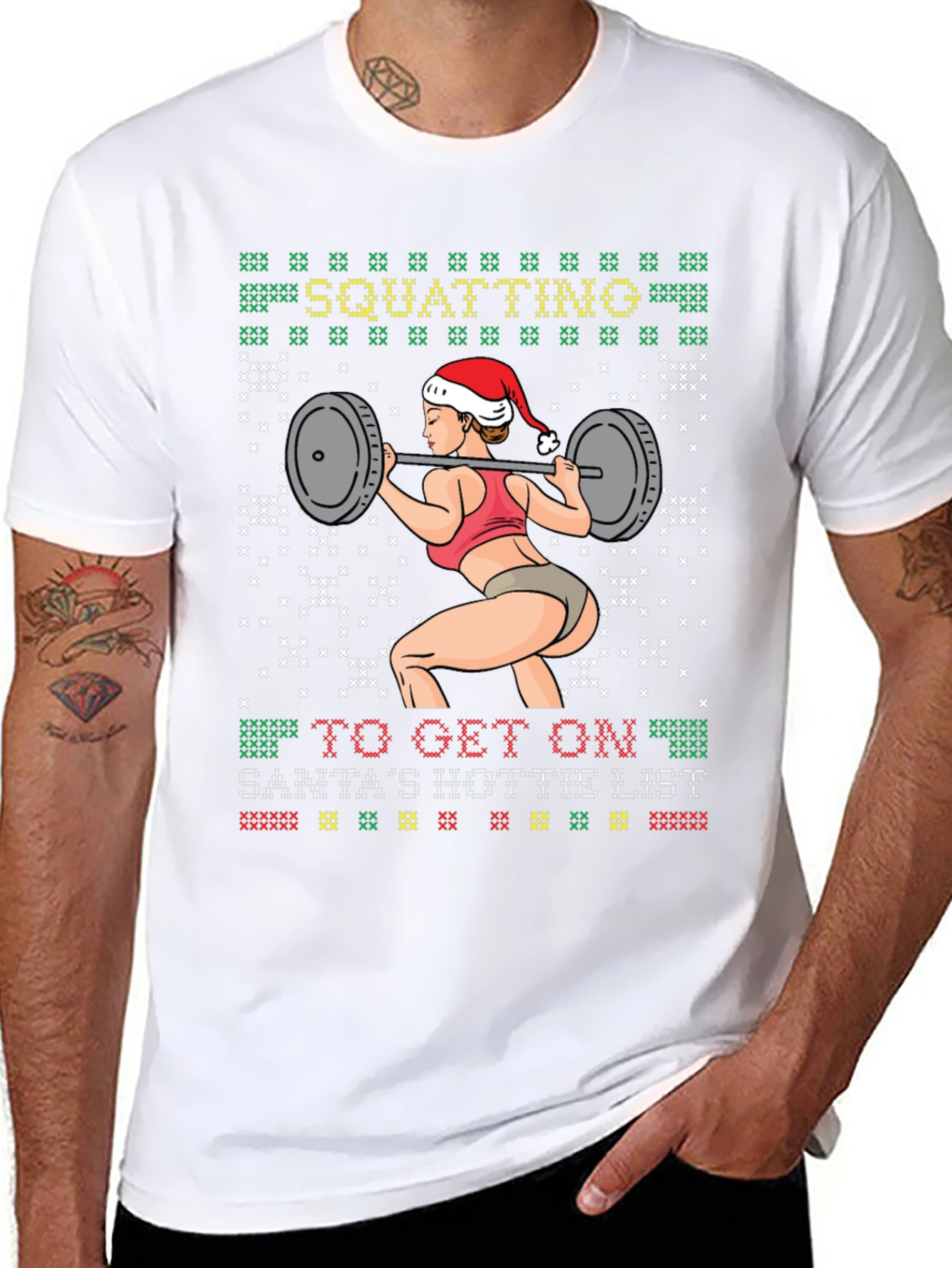 Squatting Santas Hottie List T-Shirt