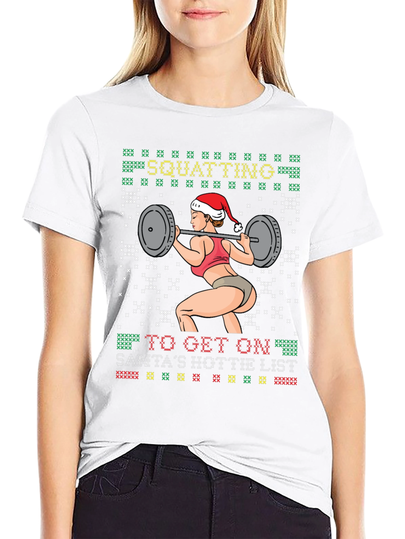 Squatting Santas Hottie List T-Shirt
