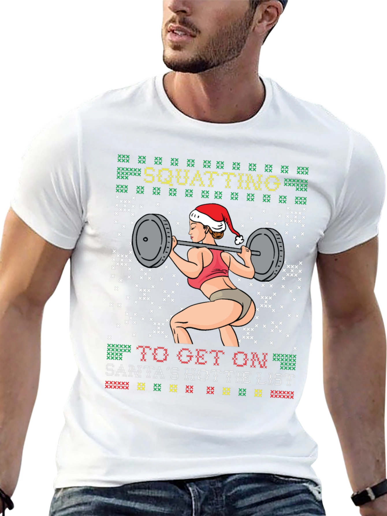 Squatting Santas Hottie List T-Shirt