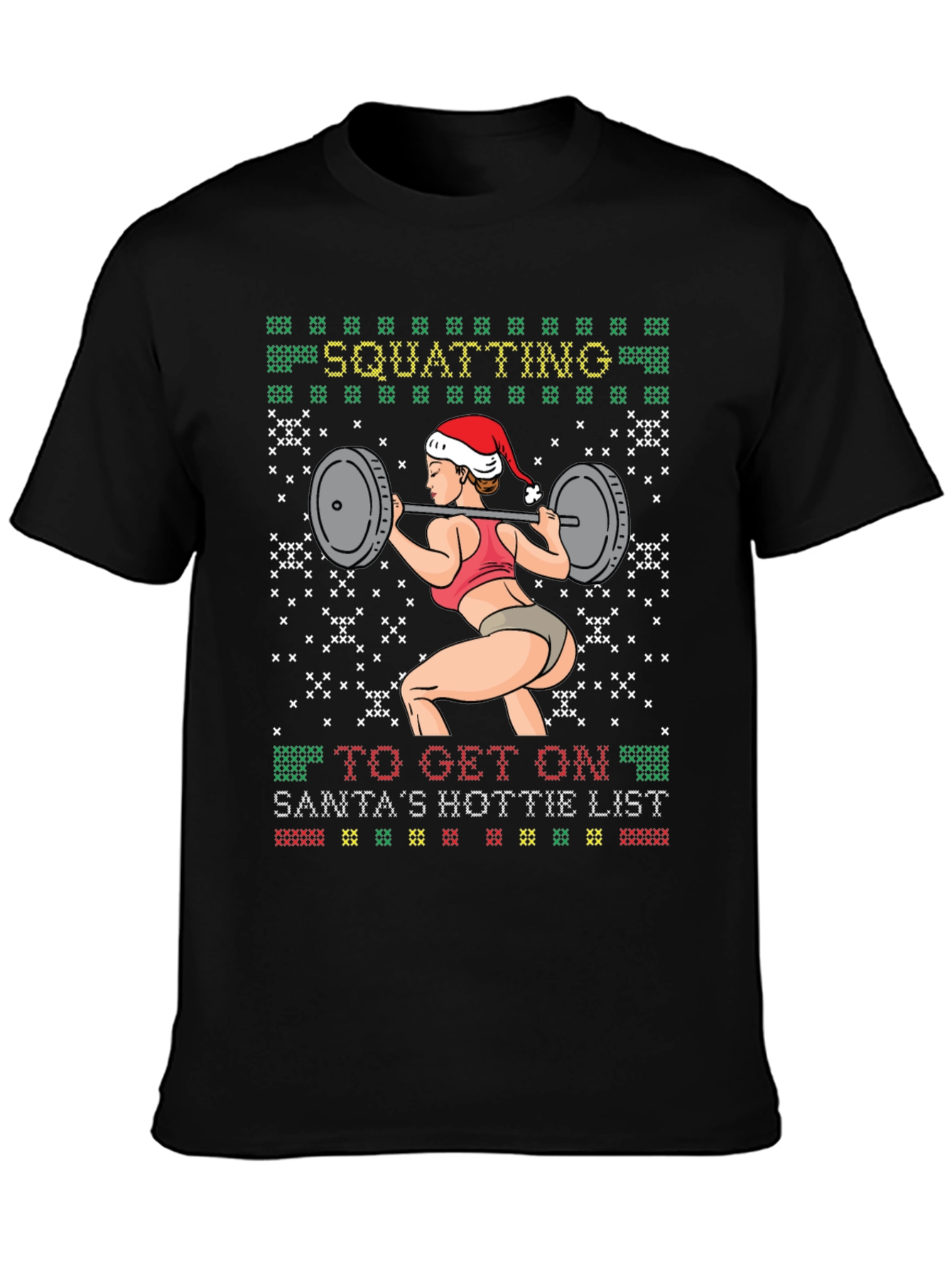 Squatting Santas Hottie List T-Shirt