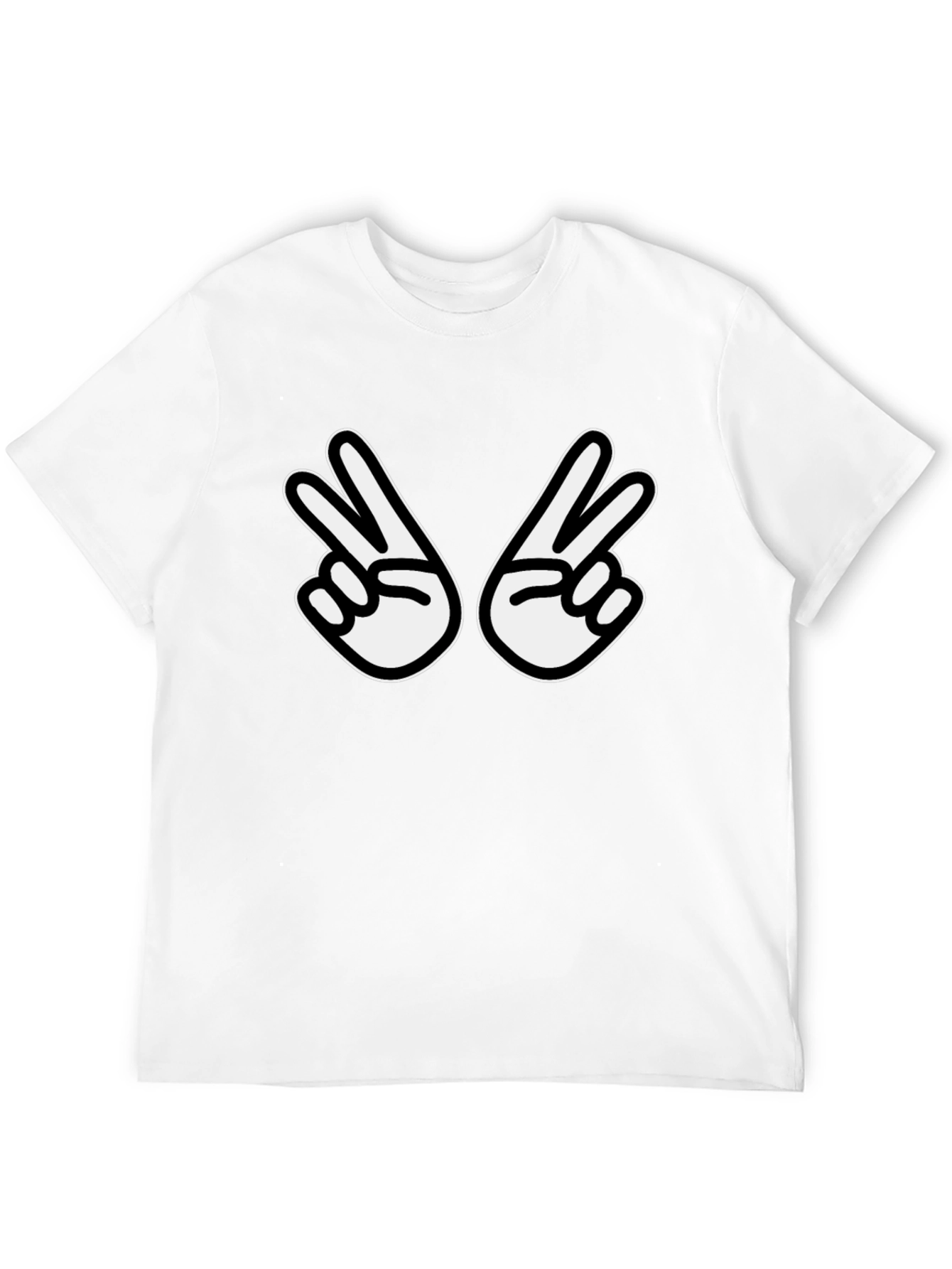Peace Sign Graphic Tee - Casual Black T-Shirt
