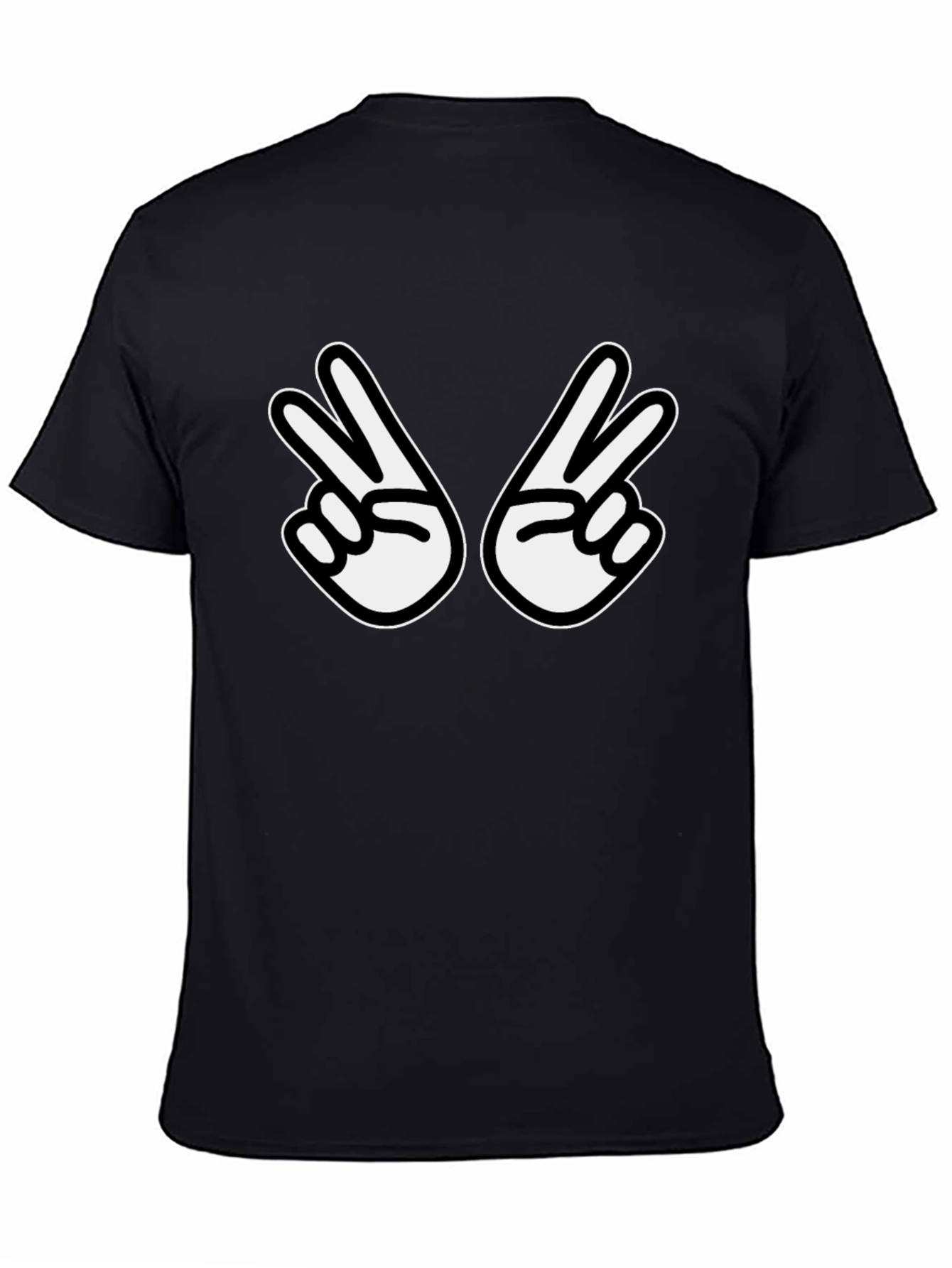 Peace Sign Graphic Tee - Casual Black T-Shirt