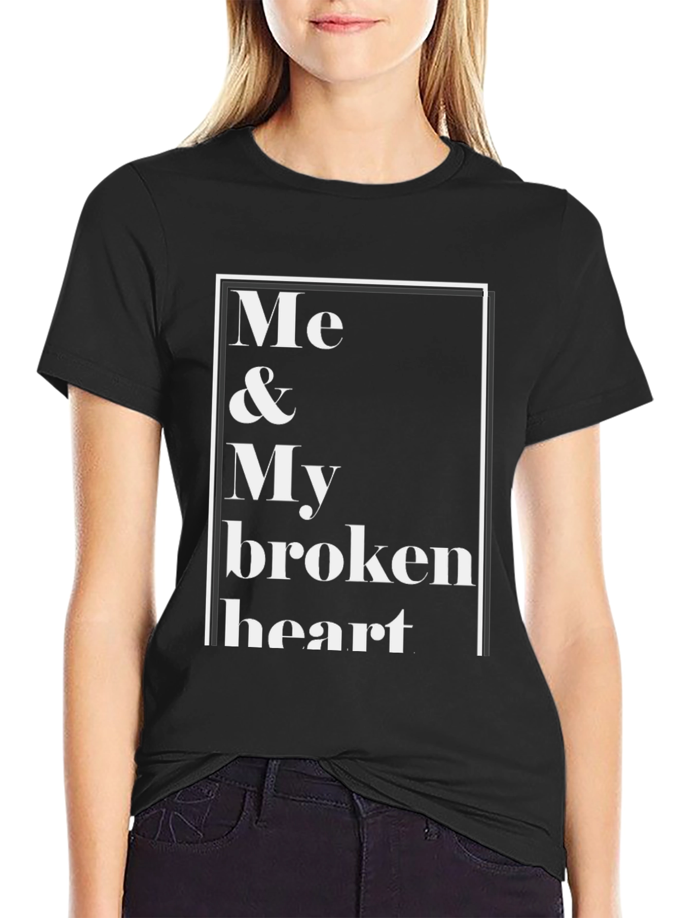 Me & My Broken Heart Black Graphic Tee