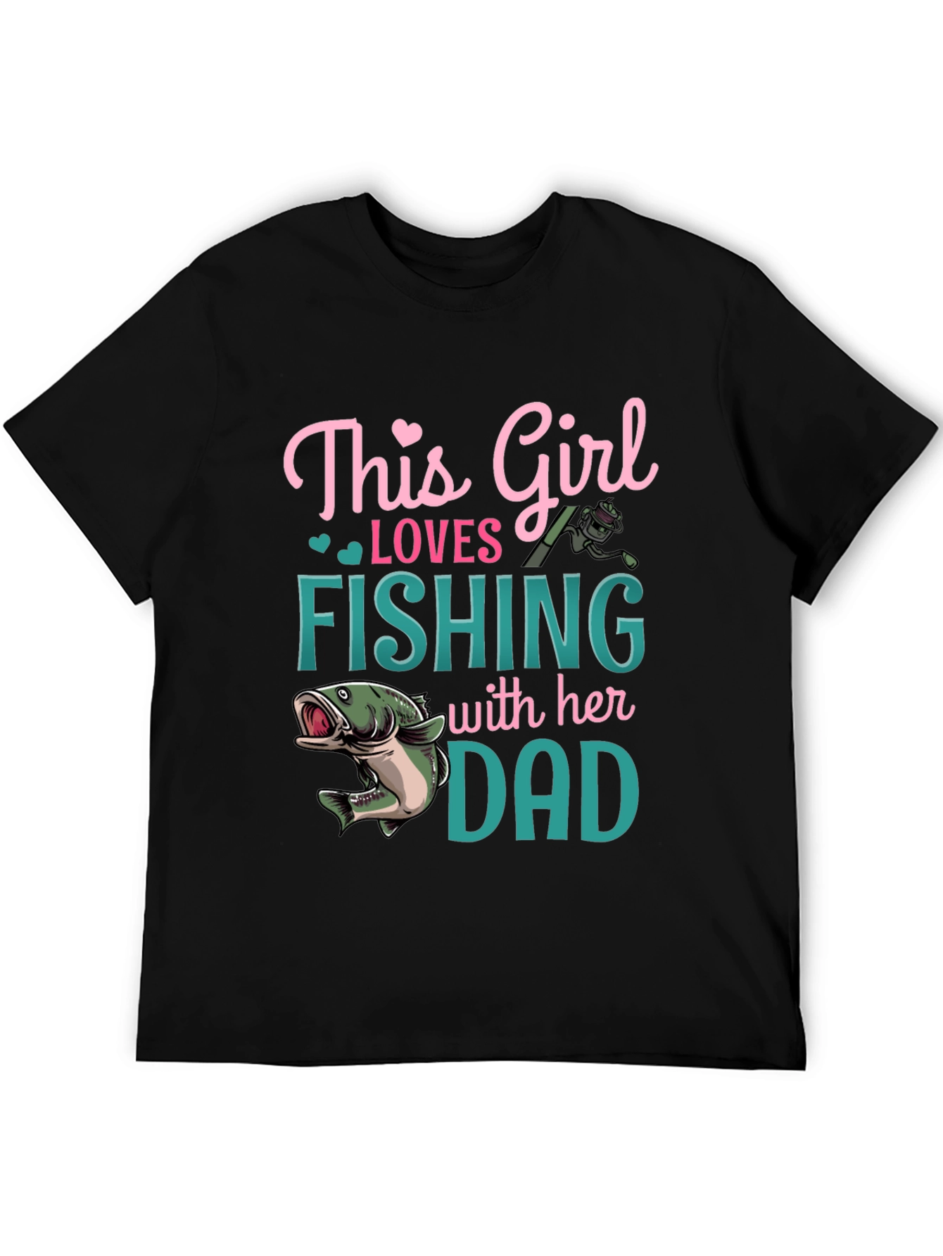 Girl Loves Fishing With Dad Graphic T-Shirt