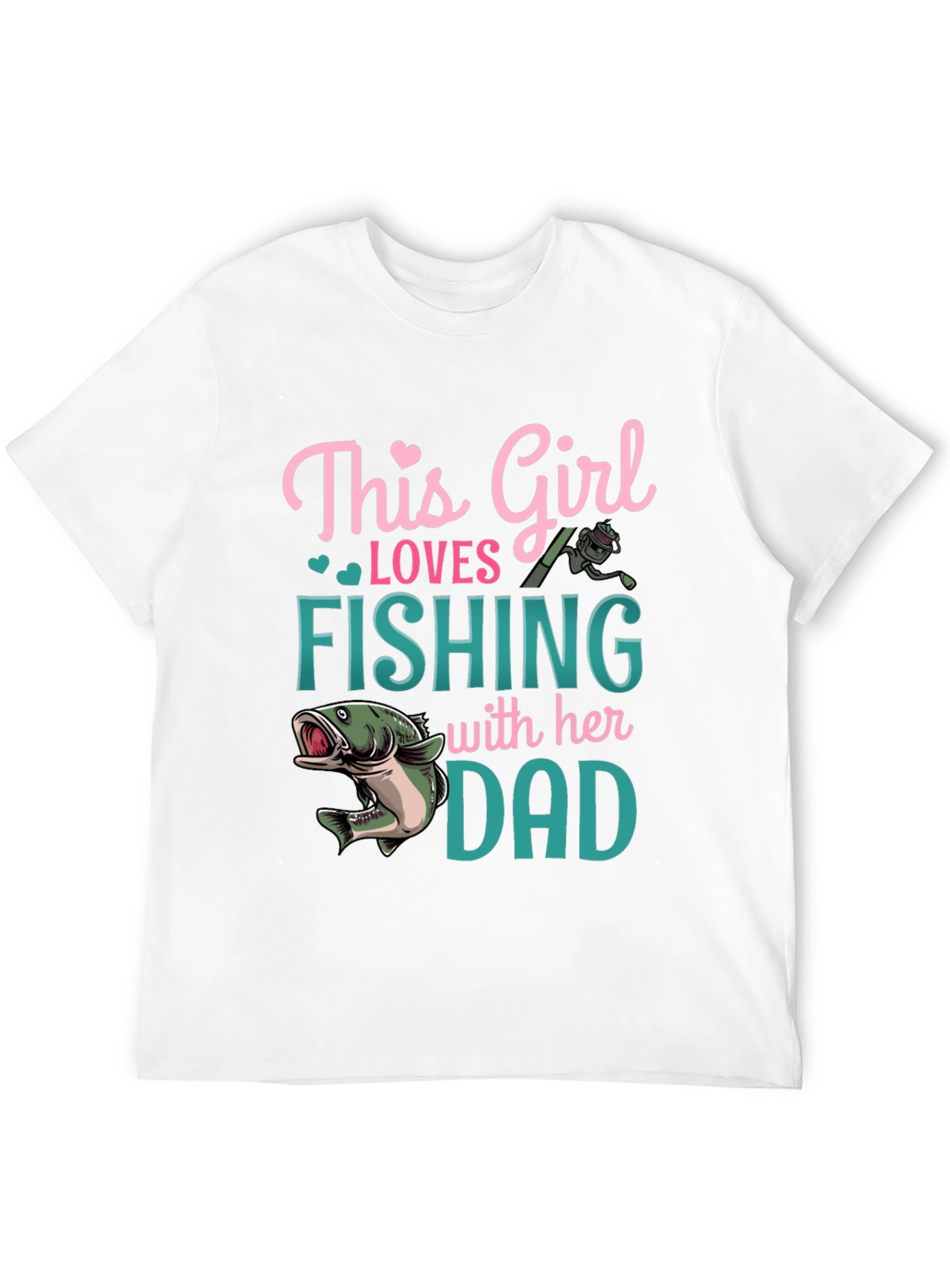 Girl Loves Fishing With Dad Graphic T-Shirt