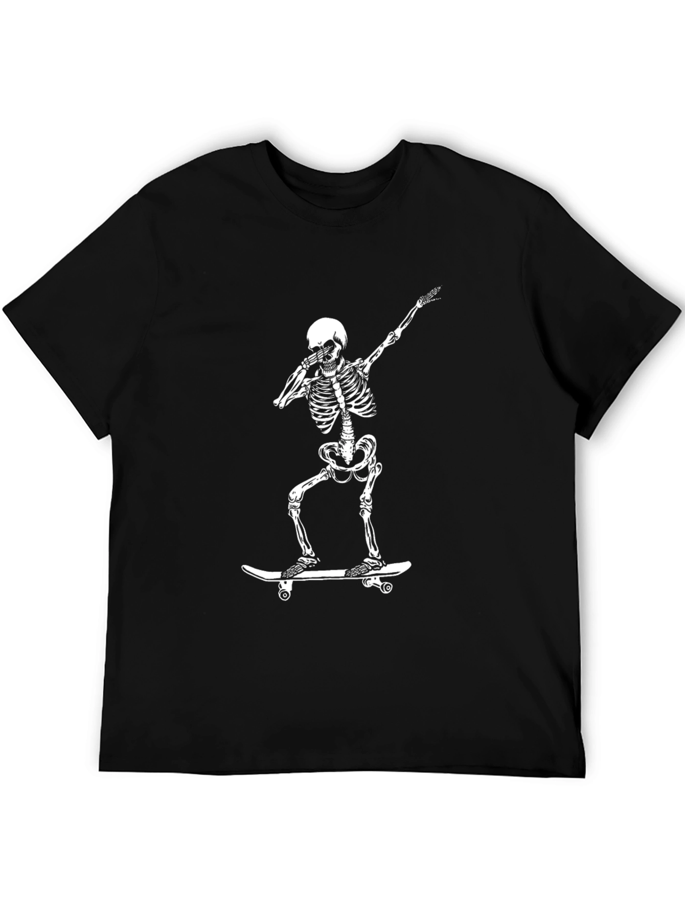 Skeleton Skateboarder Graphic Tee - Black