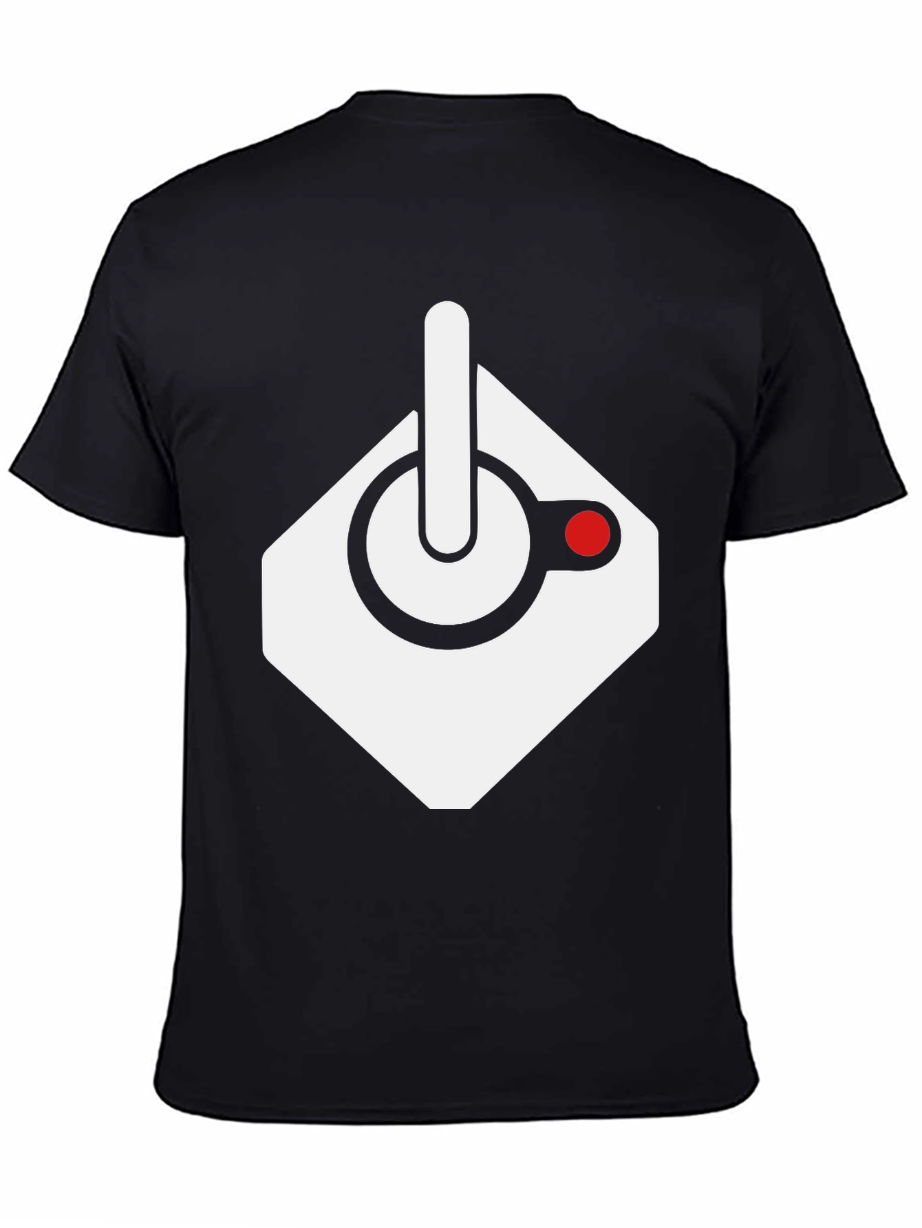 Retro Gaming Console Joystick Graphic Tee - Black