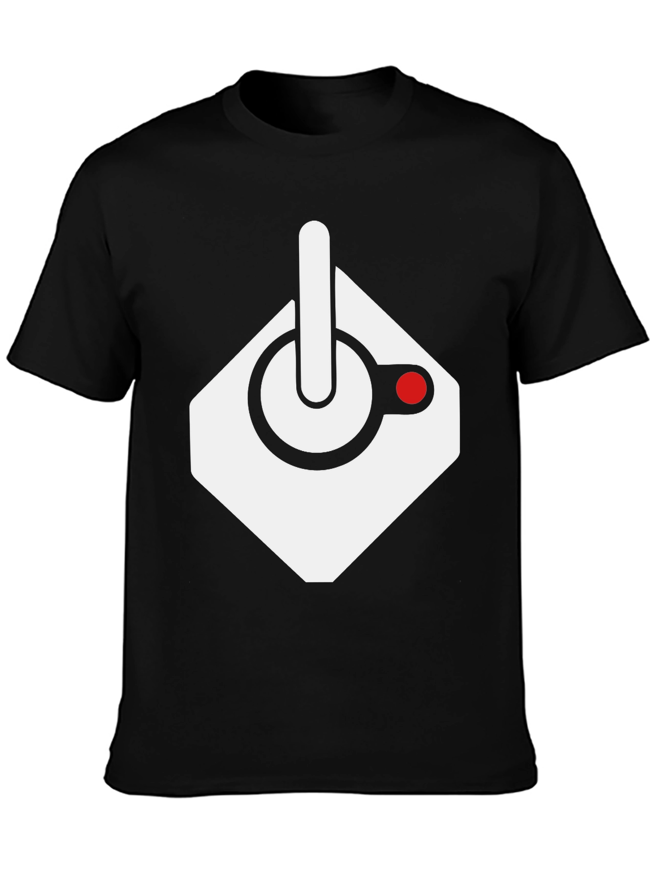 Retro Gaming Console Joystick Graphic Tee - Black