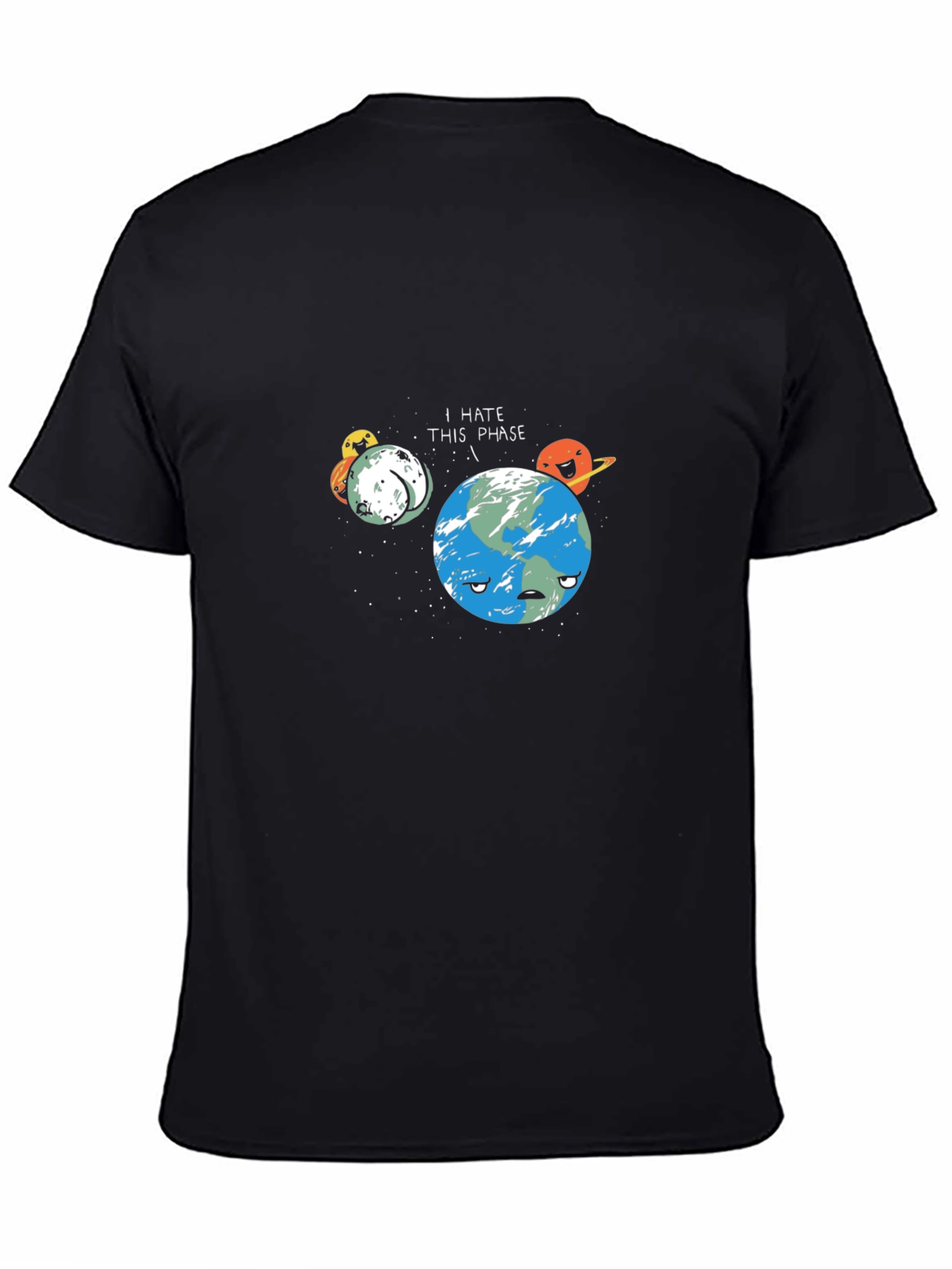 I Hate This Phase Funny Astronomy Black T-Shirt