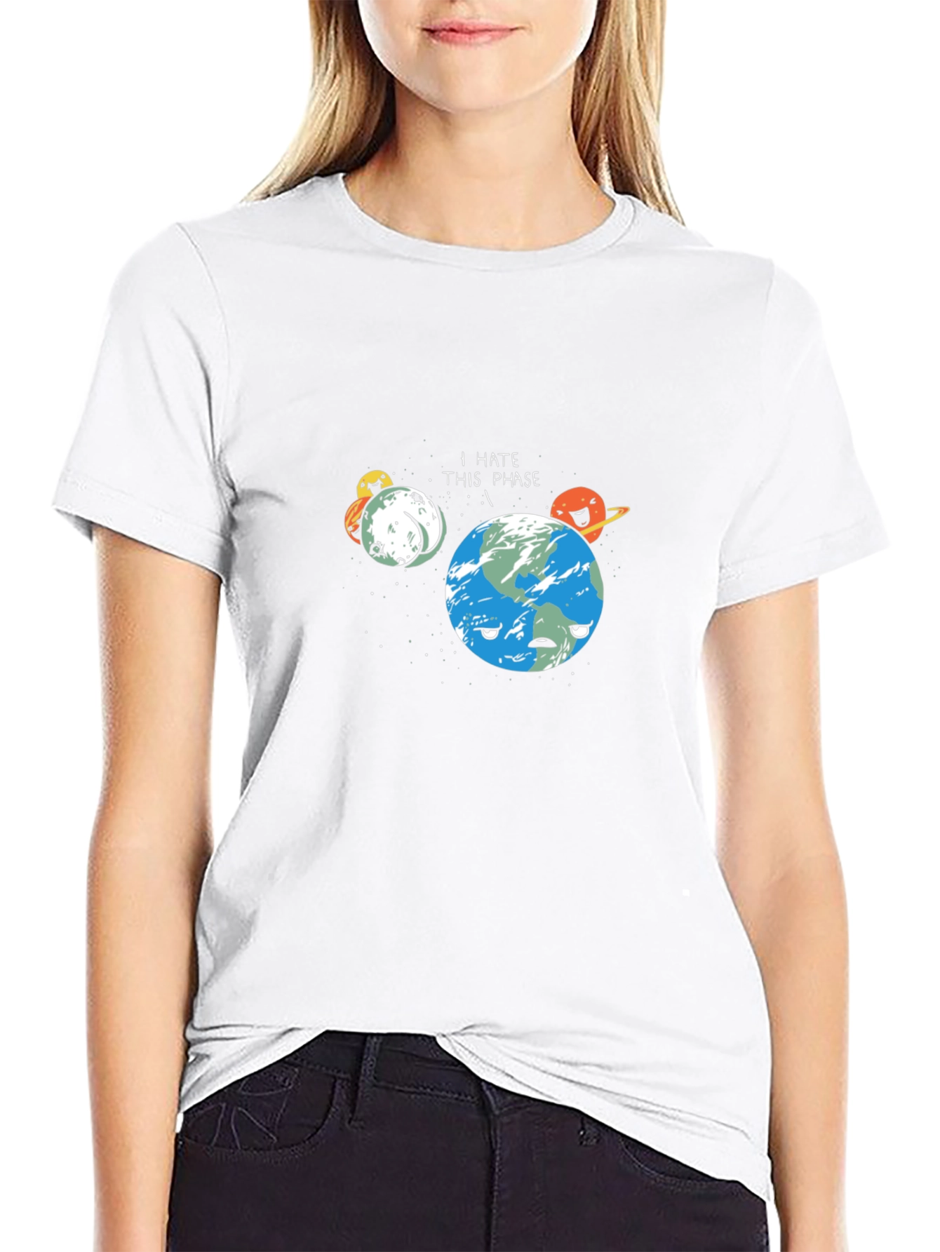 I Hate This Phase Funny Astronomy Black T-Shirt