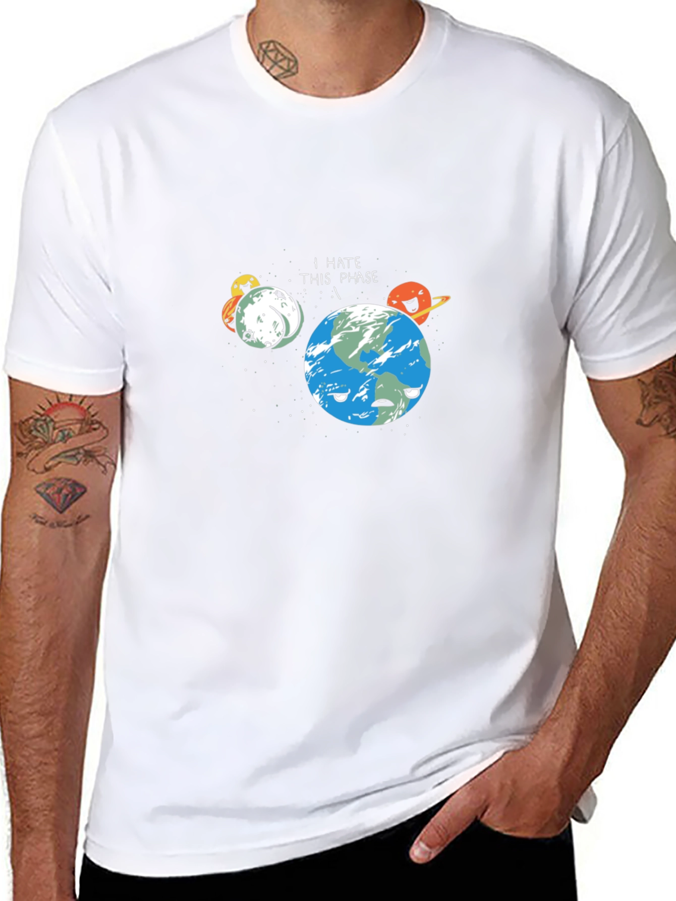 I Hate This Phase Funny Astronomy Black T-Shirt