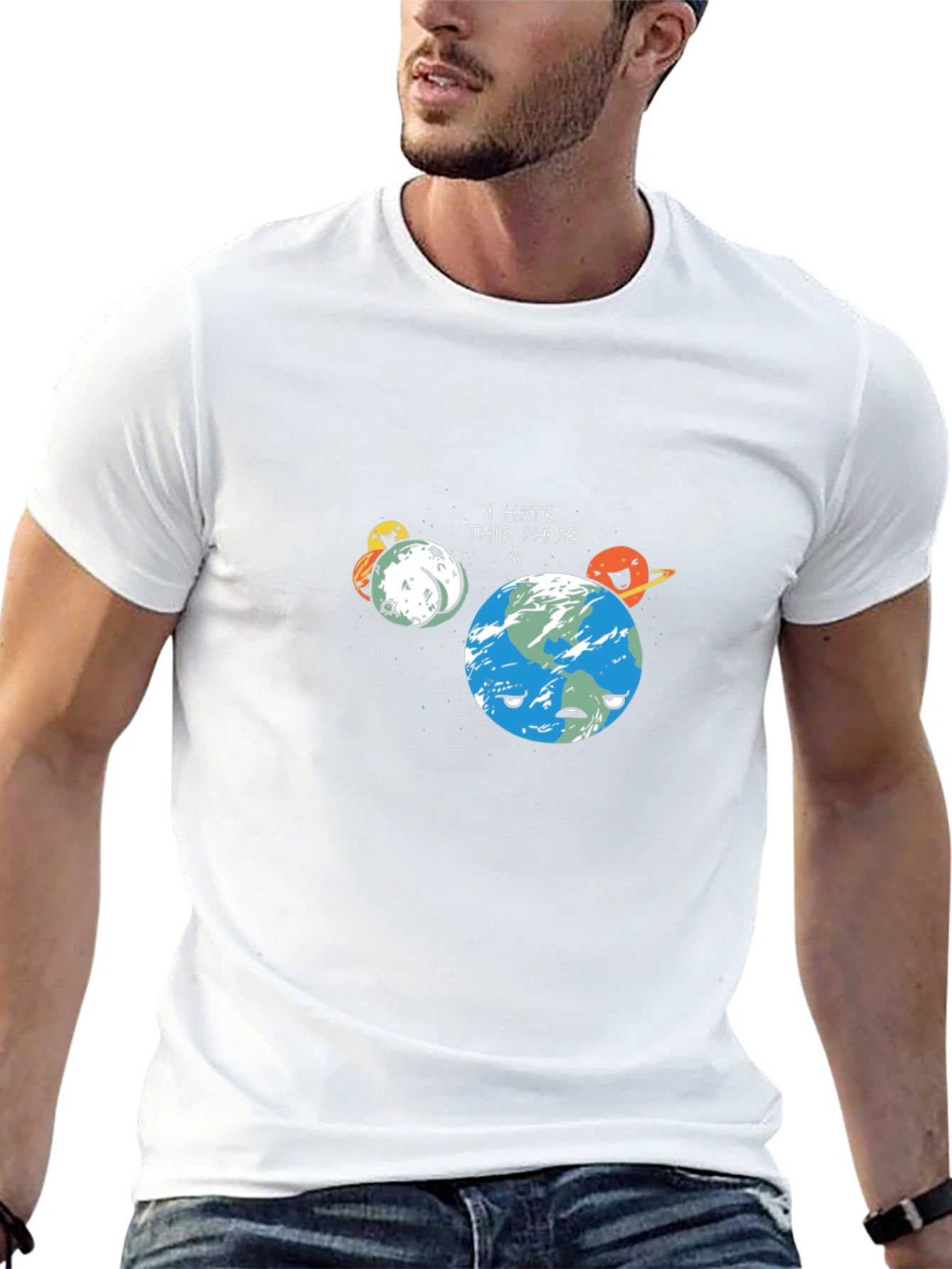 I Hate This Phase Funny Astronomy Black T-Shirt