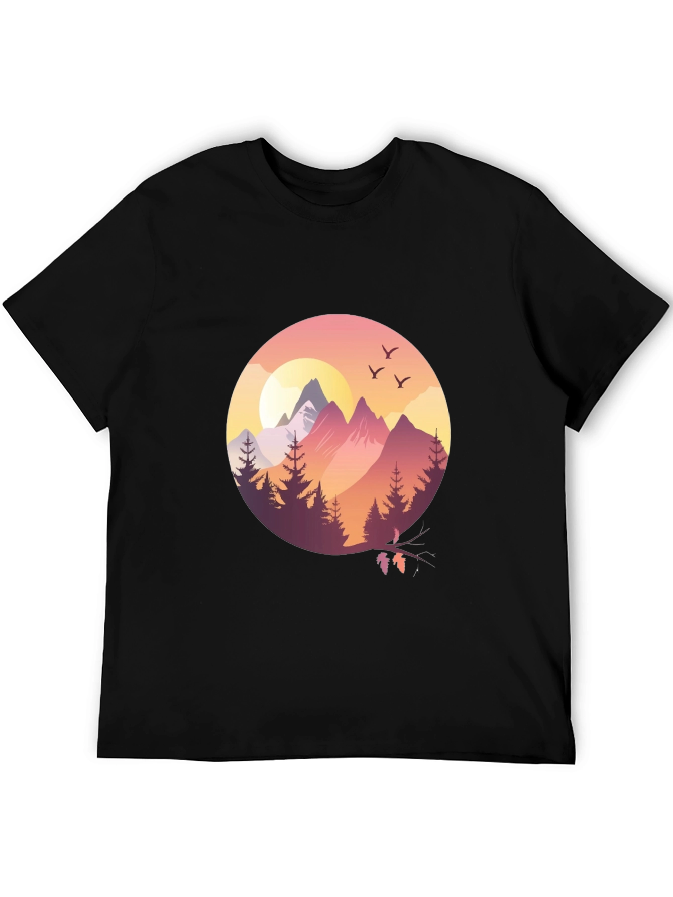 Nature Scene Graphic Tee - Black
