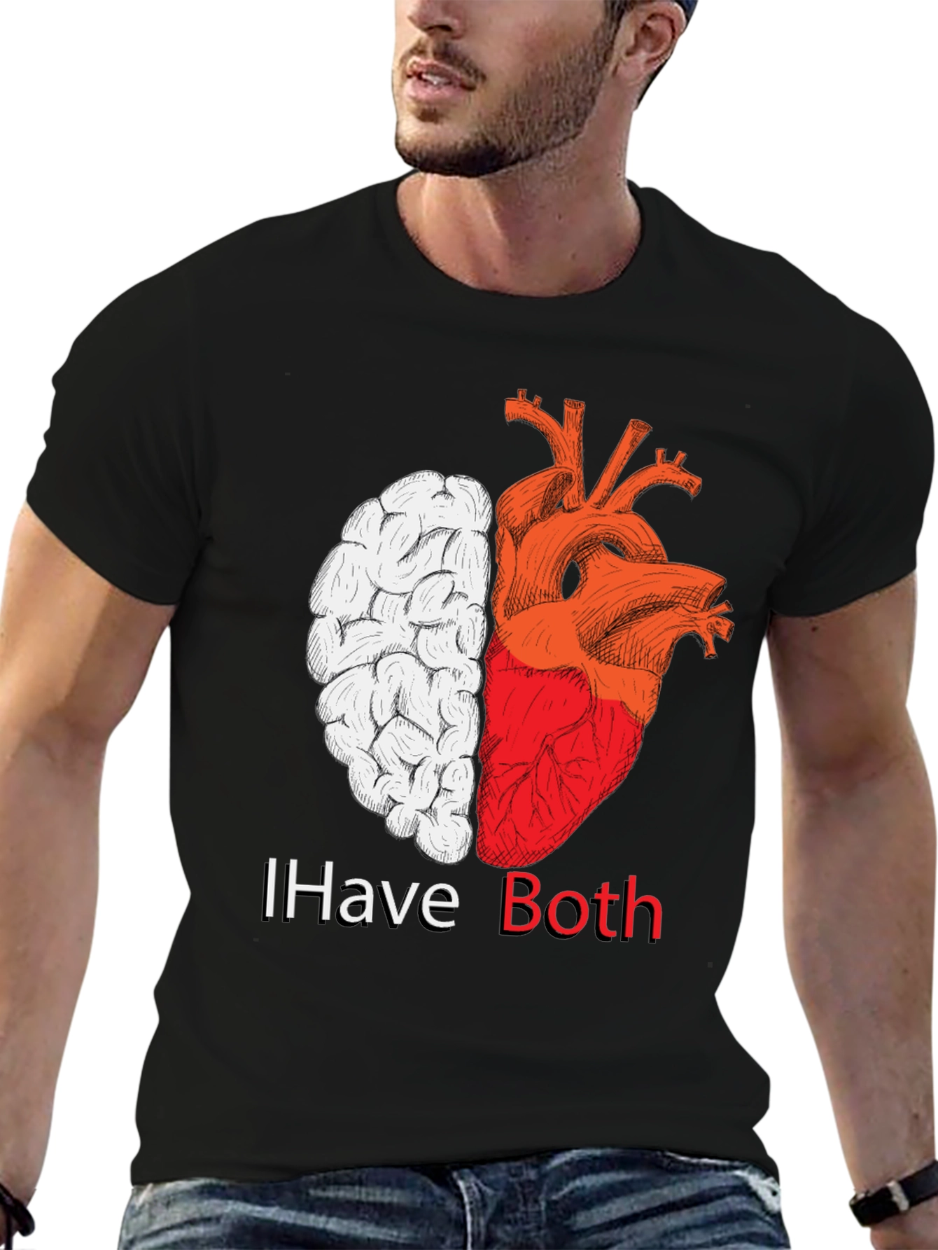 I Have Both: Brain & Heart T-Shirt