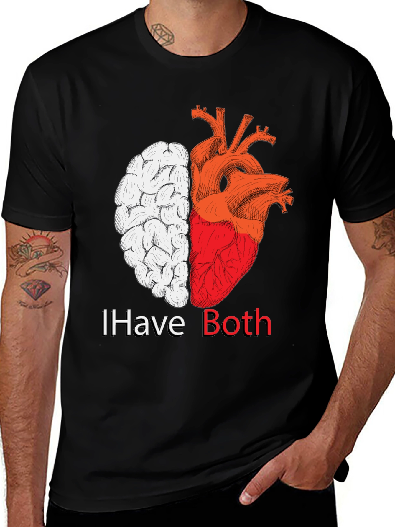 I Have Both: Brain & Heart T-Shirt