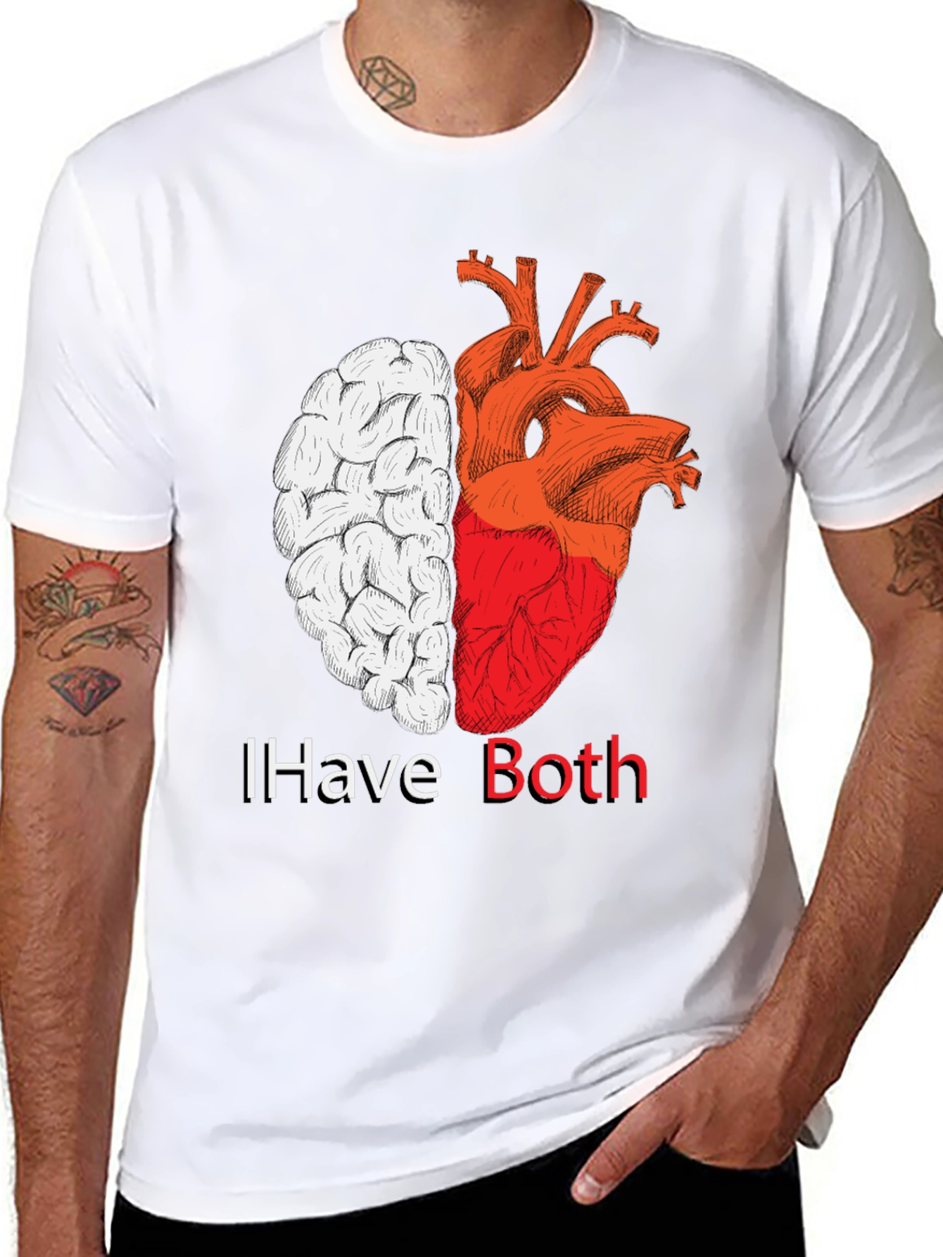 I Have Both: Brain & Heart T-Shirt