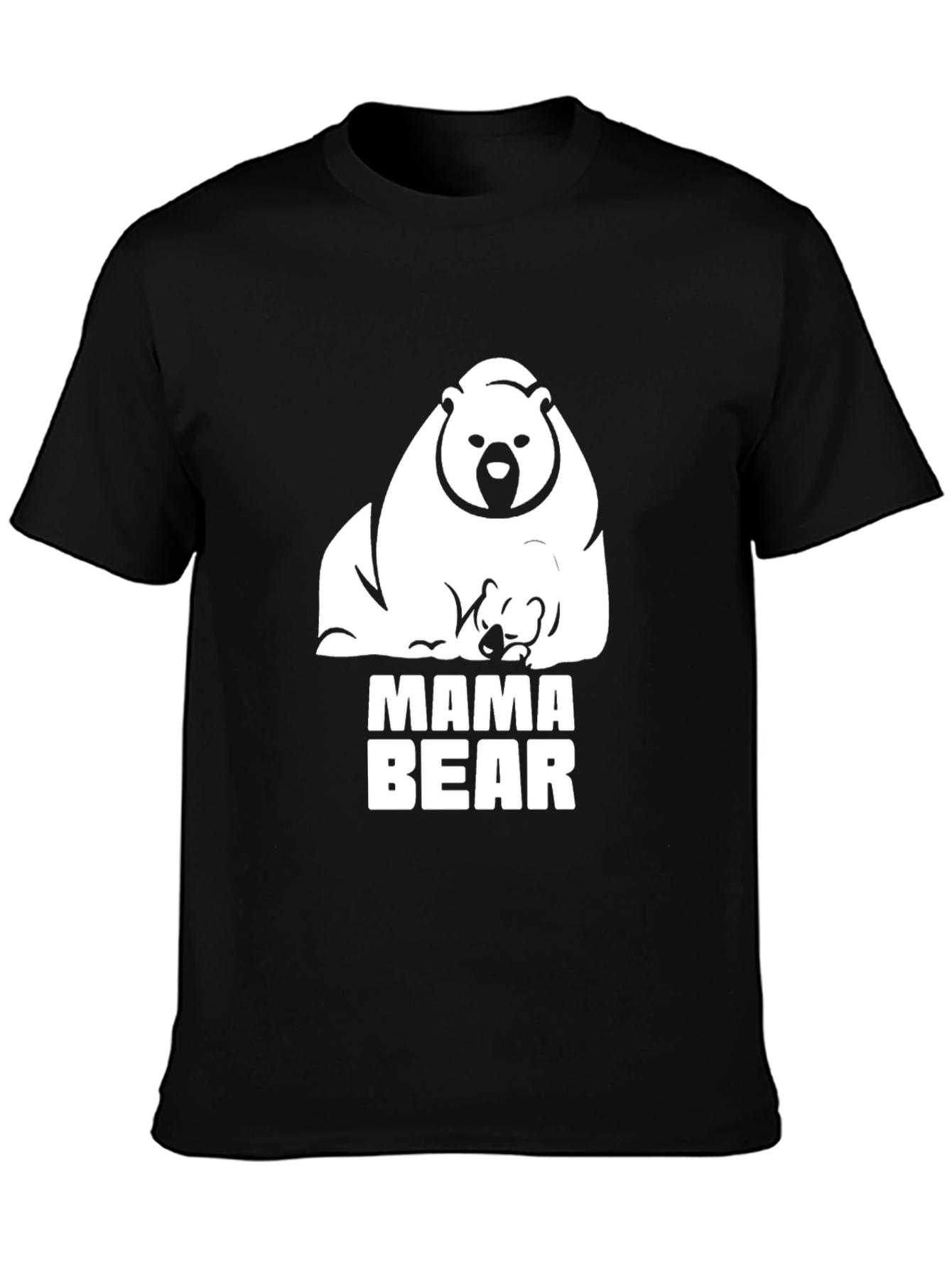 Mama Bear Graphic Tee - Black Cotton T-Shirt