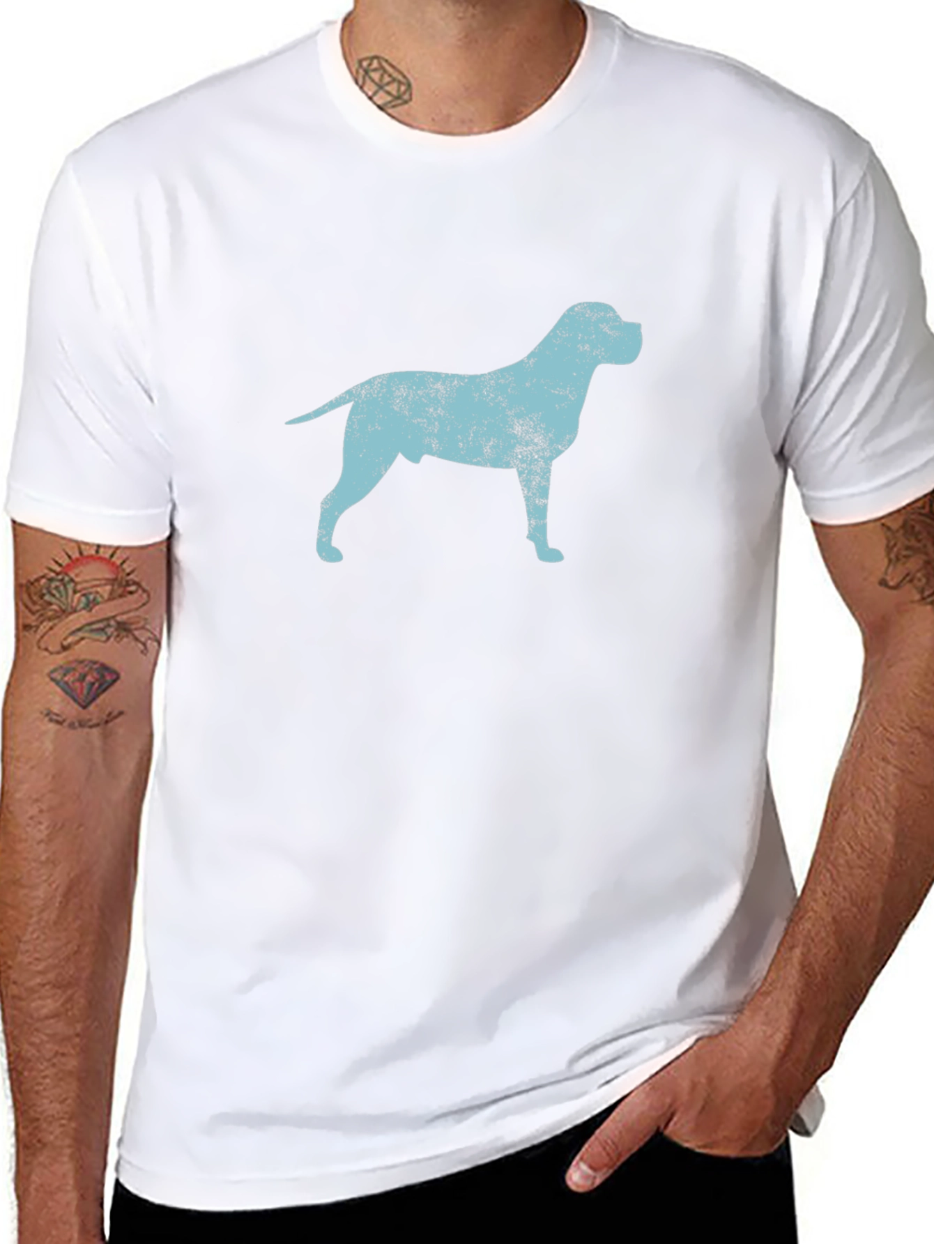 Dog Silhouette Graphic Tee - Black