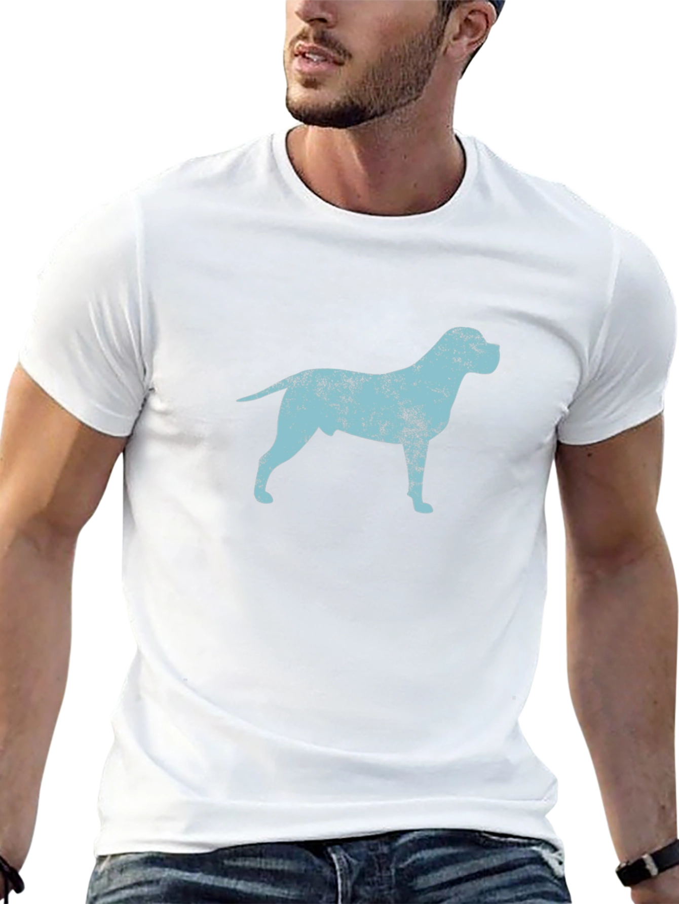 Dog Silhouette Graphic Tee - Black