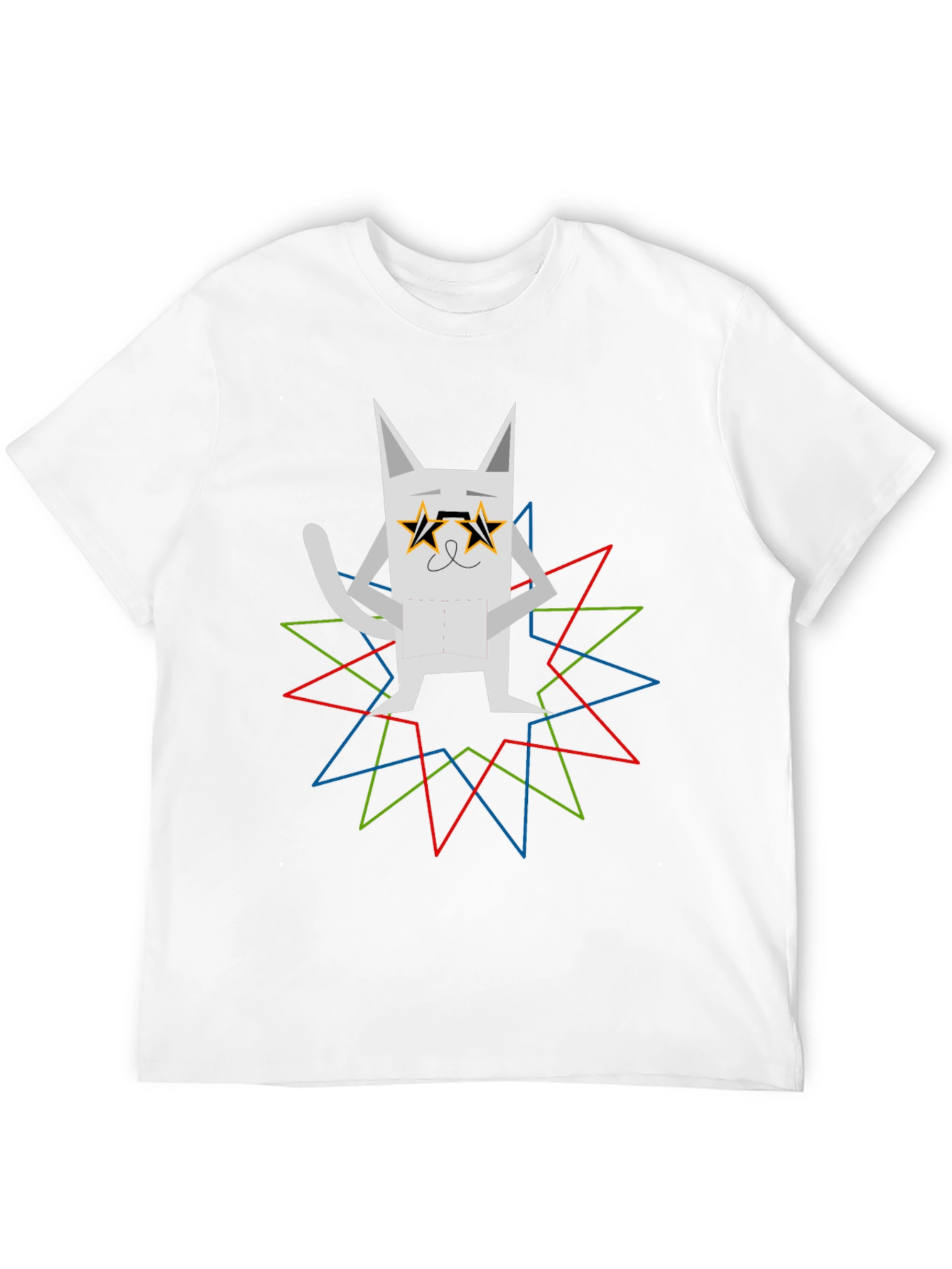 Cool Cat Graphic Tee - Star Glasses