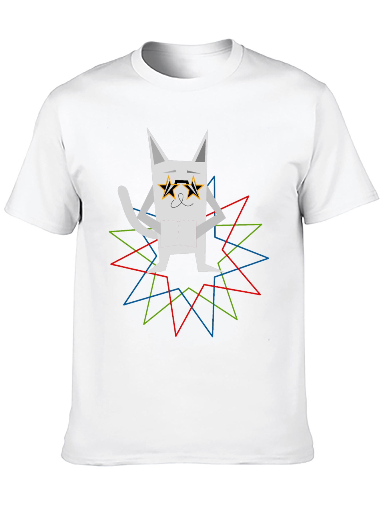 Cool Cat Graphic Tee - Star Glasses