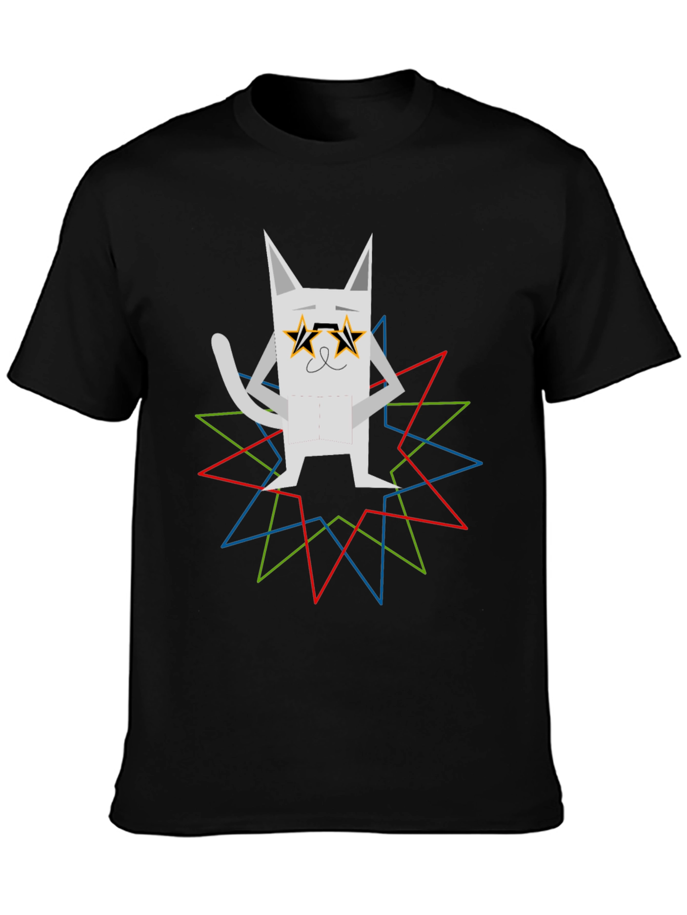 Cool Cat Graphic Tee - Star Glasses
