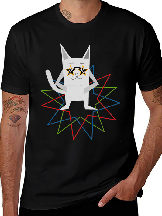 Cool Cat Graphic Tee - Star Glasses