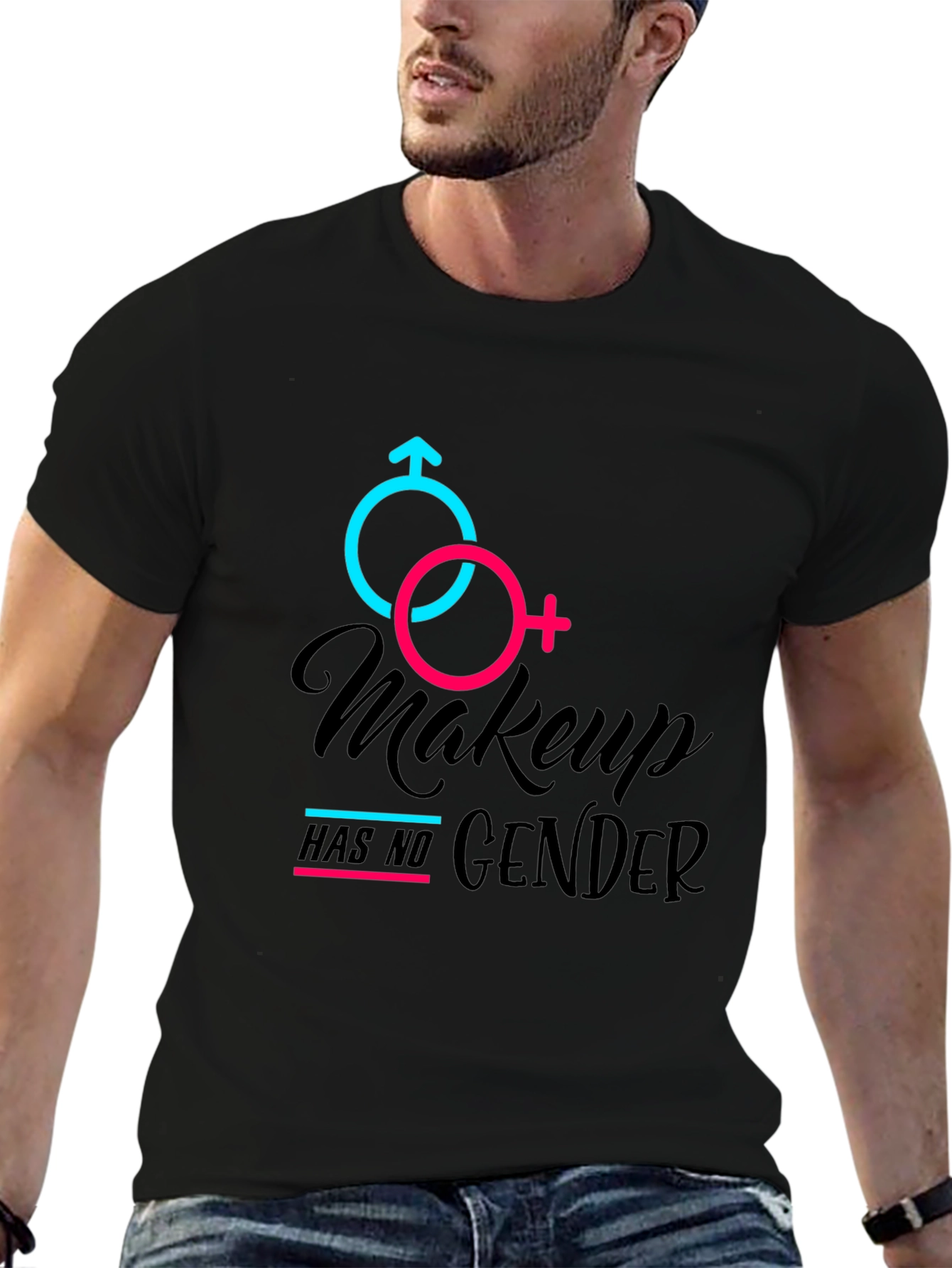 Makeup Has No Gender Black Tee