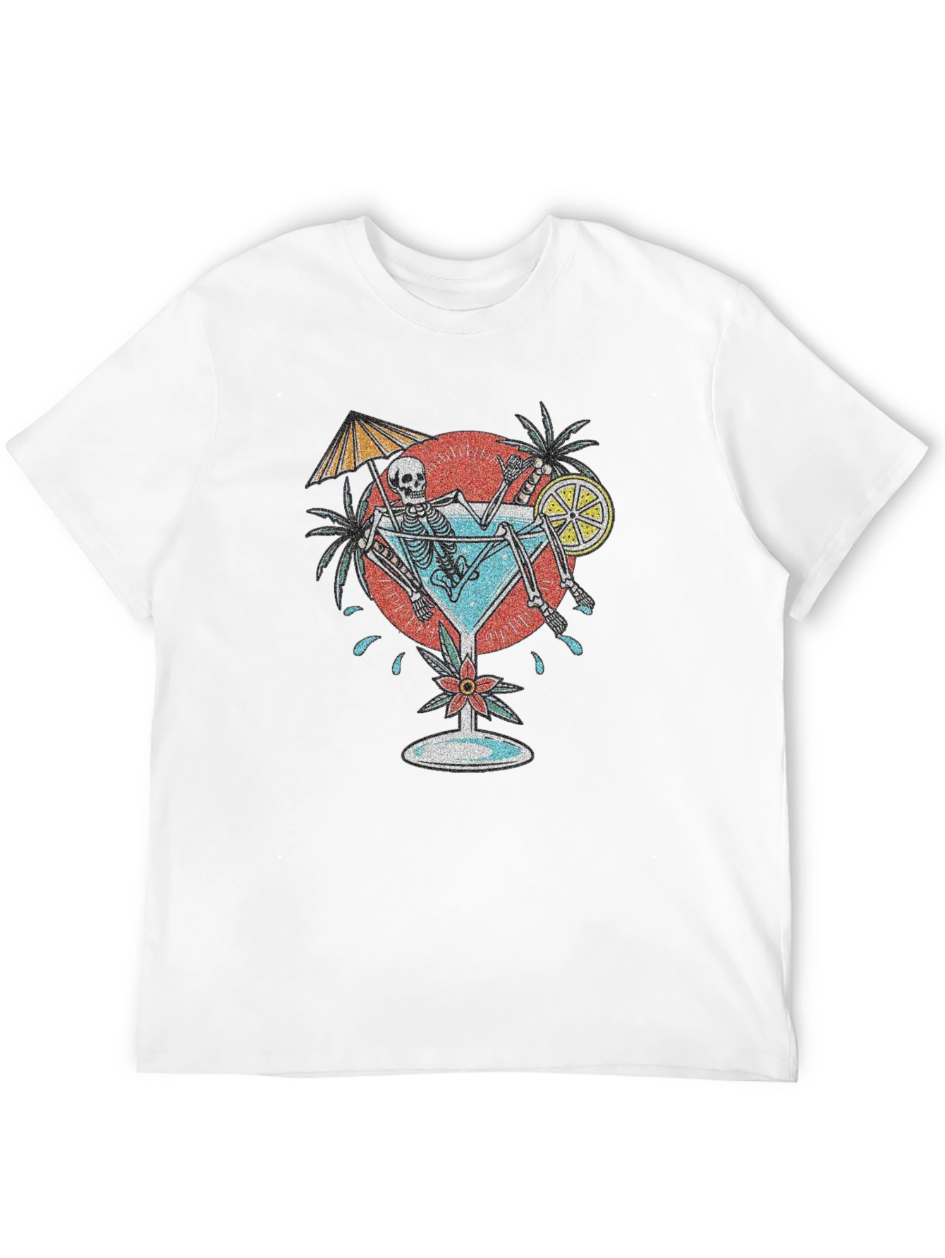 Skeleton Sipping Cocktail Graphic Tee
