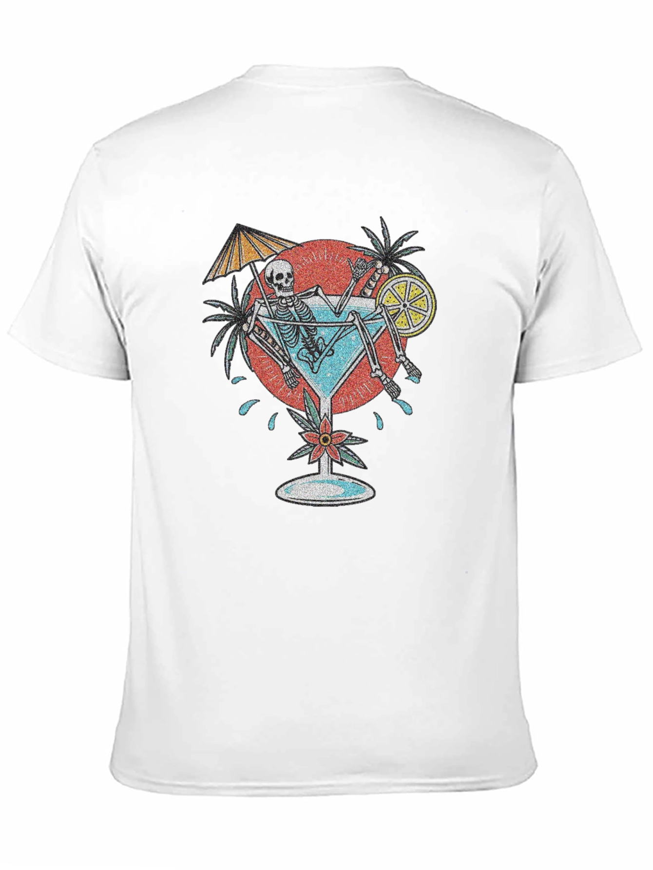 Skeleton Sipping Cocktail Graphic Tee