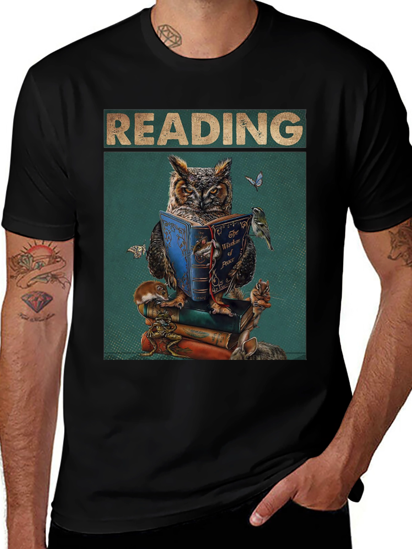 Reading Owl T-Shirt - Book Lovers