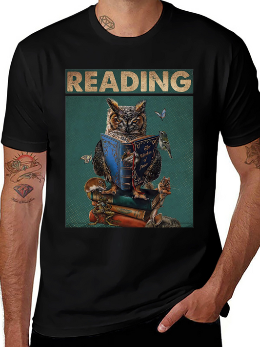 Reading Owl T-Shirt - Book Lovers