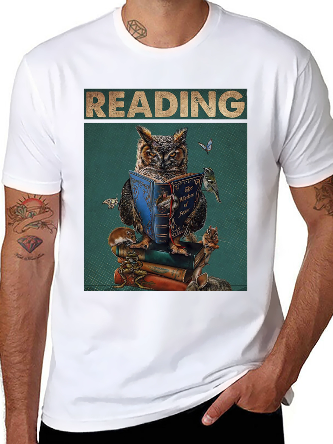 Reading Owl T-Shirt - Book Lovers